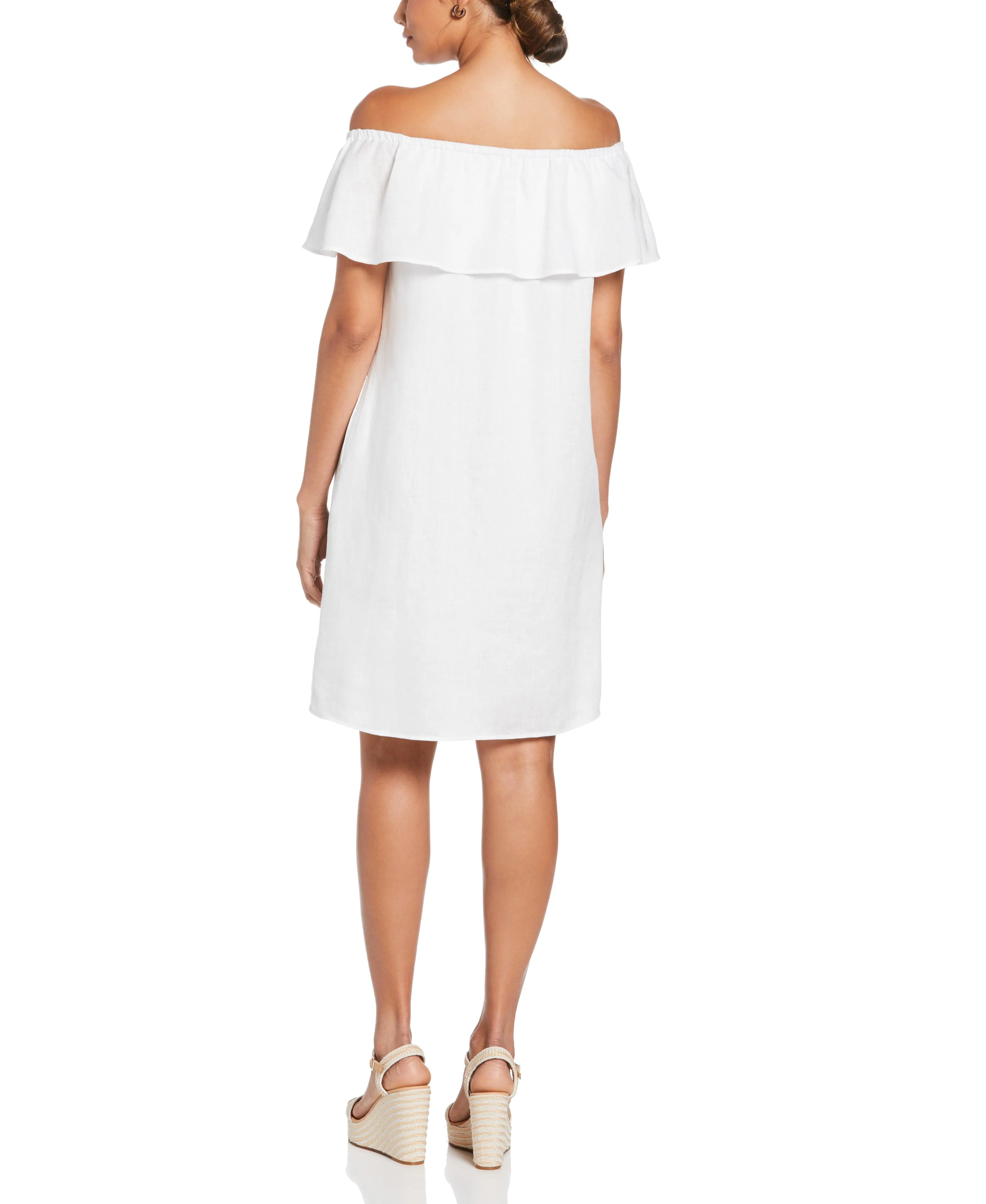 Linen Off-The-Shoulder Knee-Length Dress sold by Cubavera product image thumbnail 2