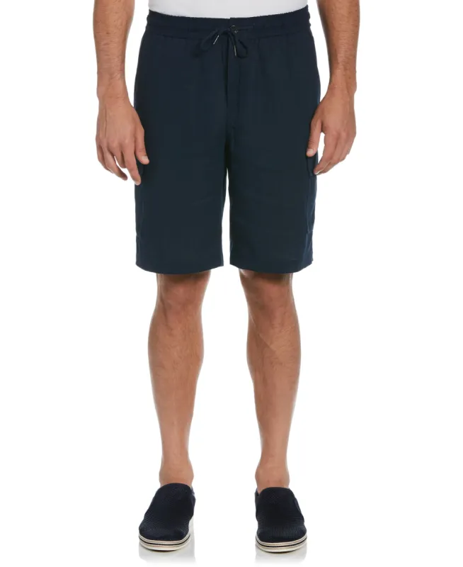 Linen-Blend Drawstring Shorts sold by Cubavera