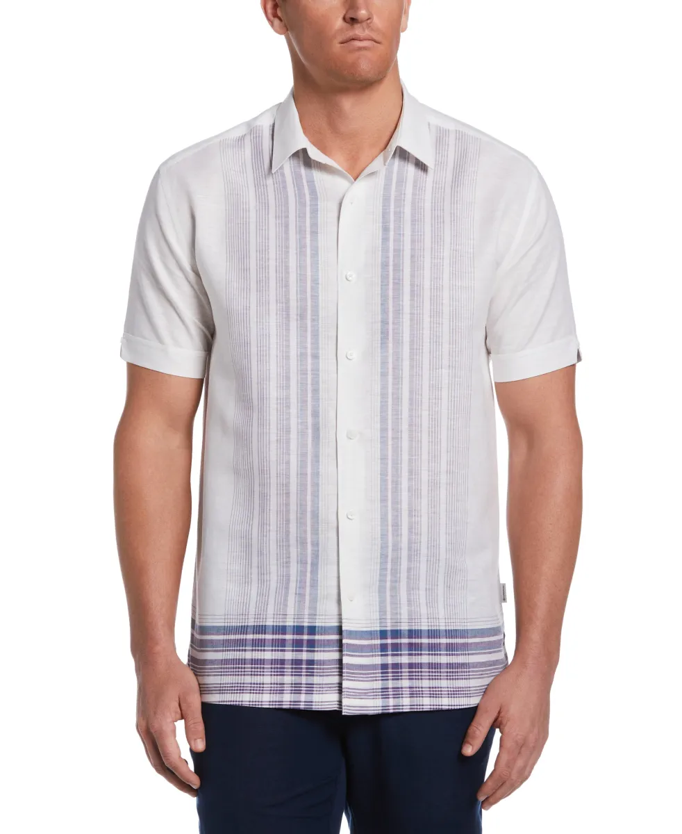 Linen Blend Yarn Dye L-Shape Shirt sold by Cubavera