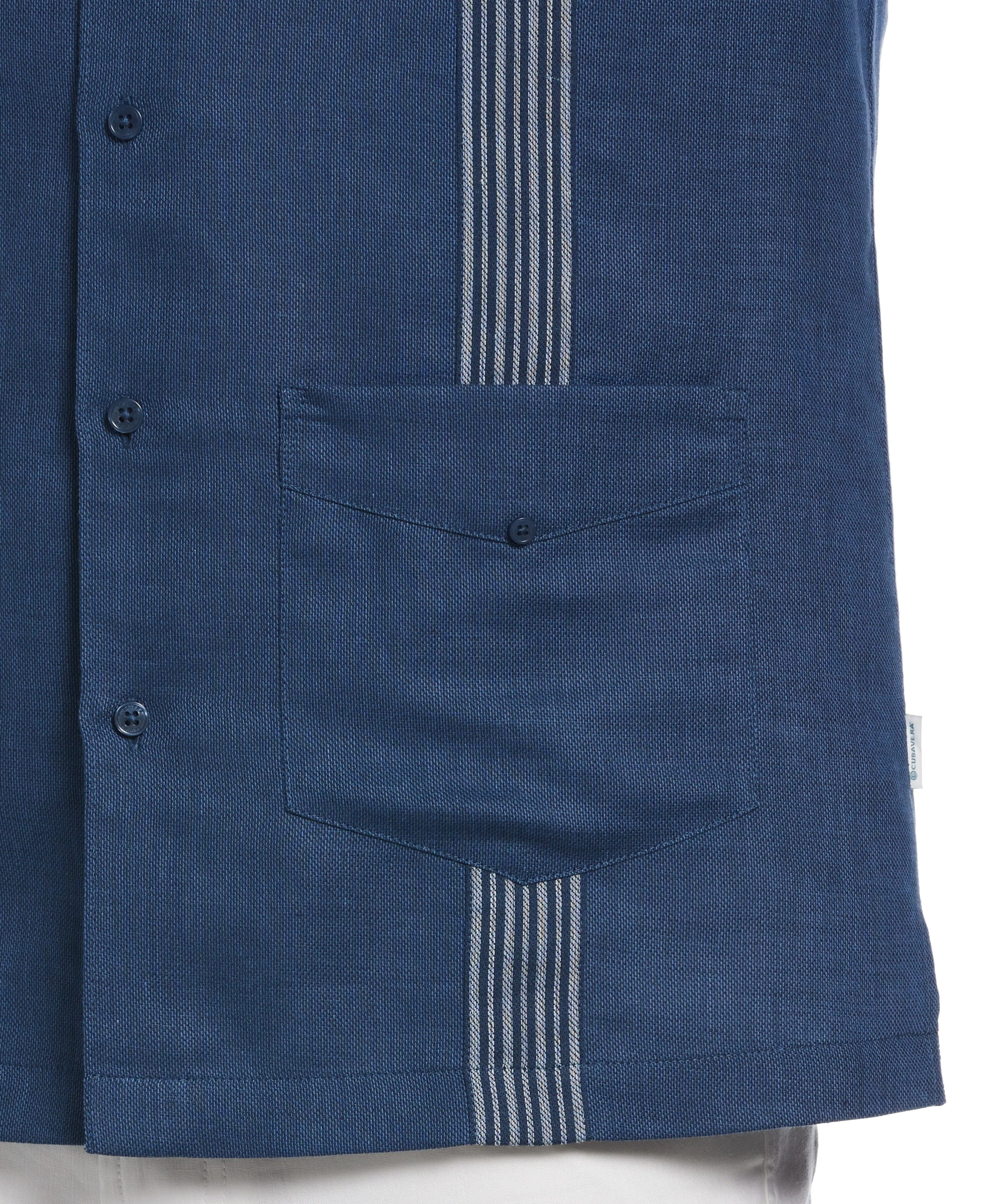 Striped Panel Double Lower Pocket Guayabera Shirt sold by Cubavera product image thumbnail 3