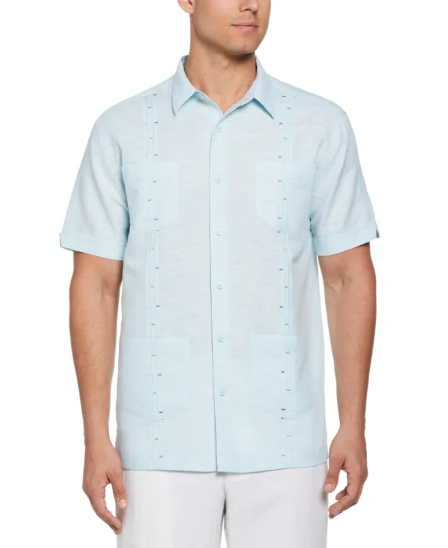 Fashion Four Pocket Linen-Blend Guayabera Shirt sold by Cubavera
