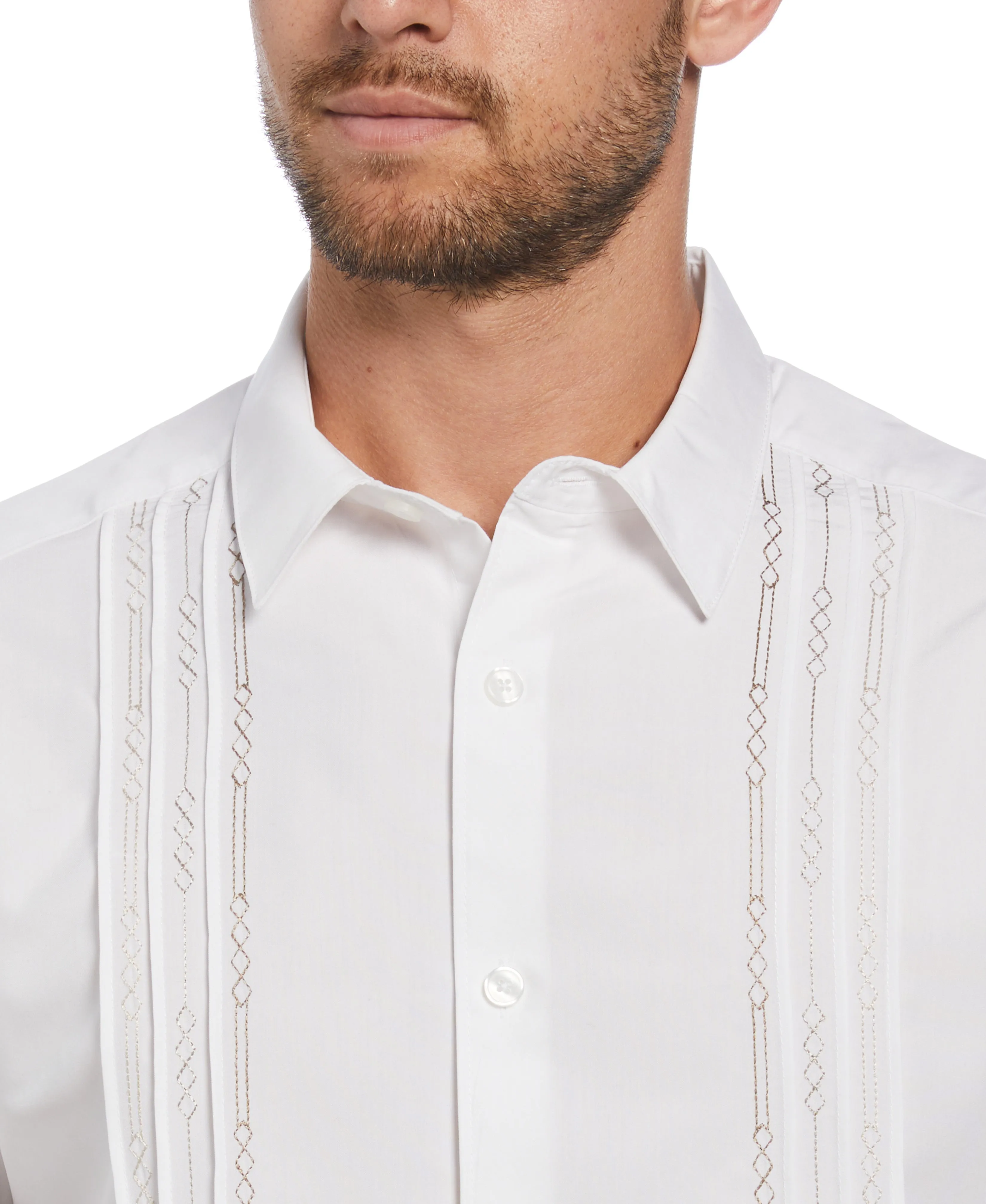 Big & Tall Geo Embroidered Panel Shirt sold by Cubavera product image thumbnail 3