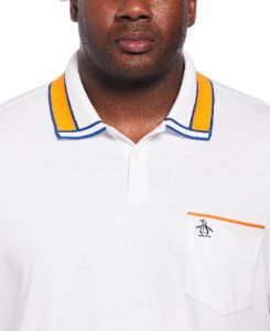 Original Penguin Big & Tall Striped Collar And Cuff Interlock Polo sold by Cubavera