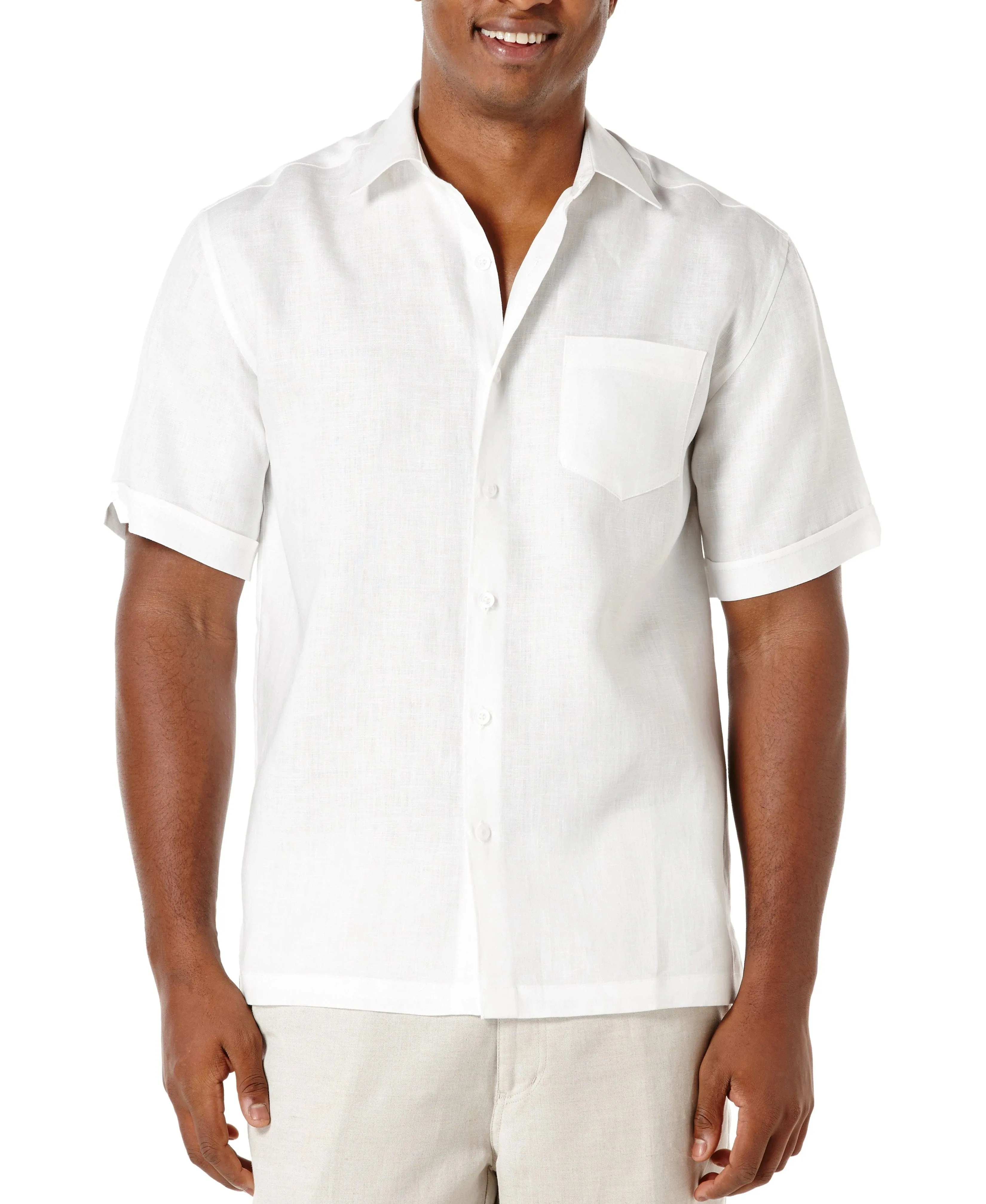 Classic Solid Linen Shirt sold by Cubavera