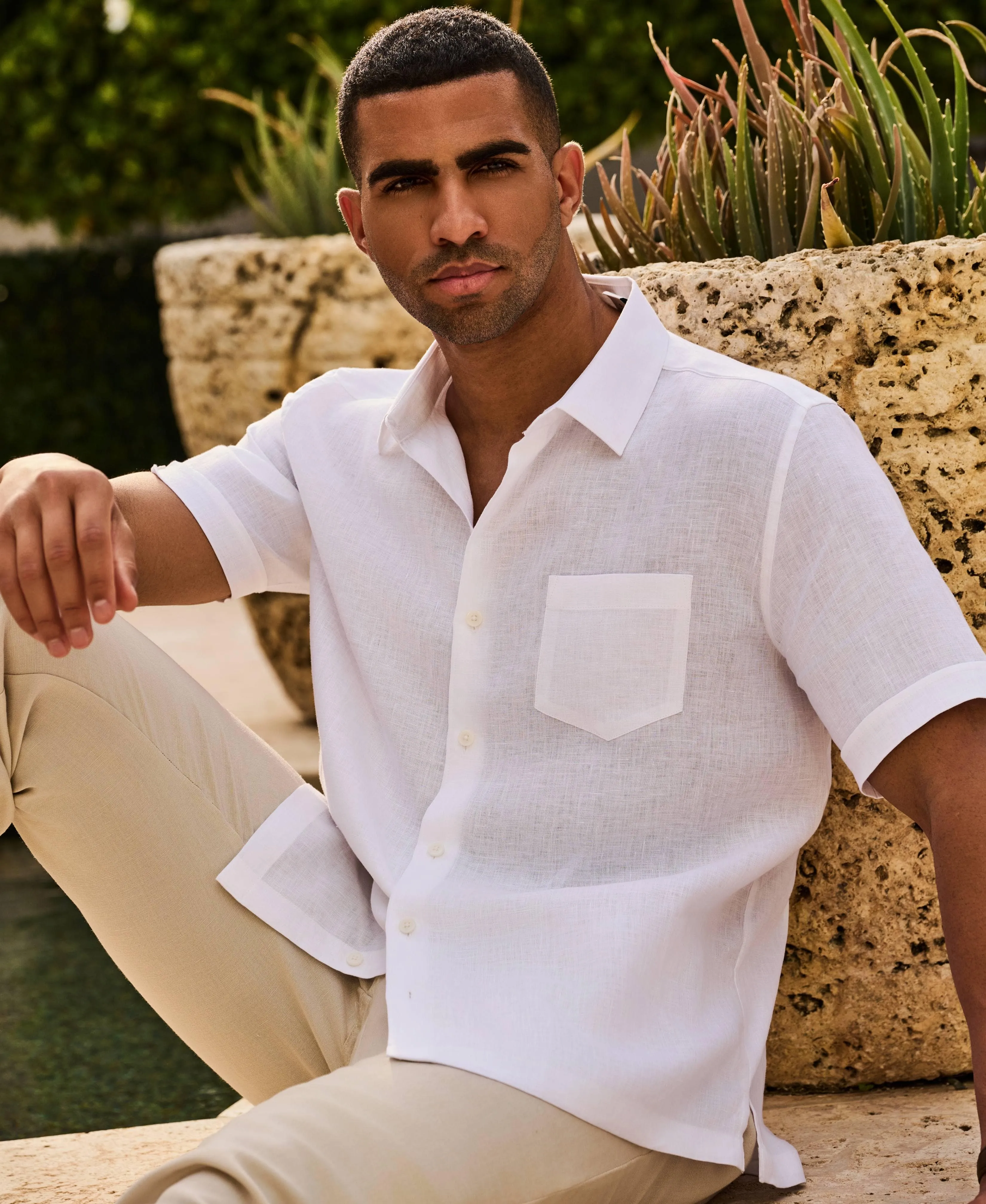 Classic Solid Linen Shirt sold by Cubavera product image thumbnail 2