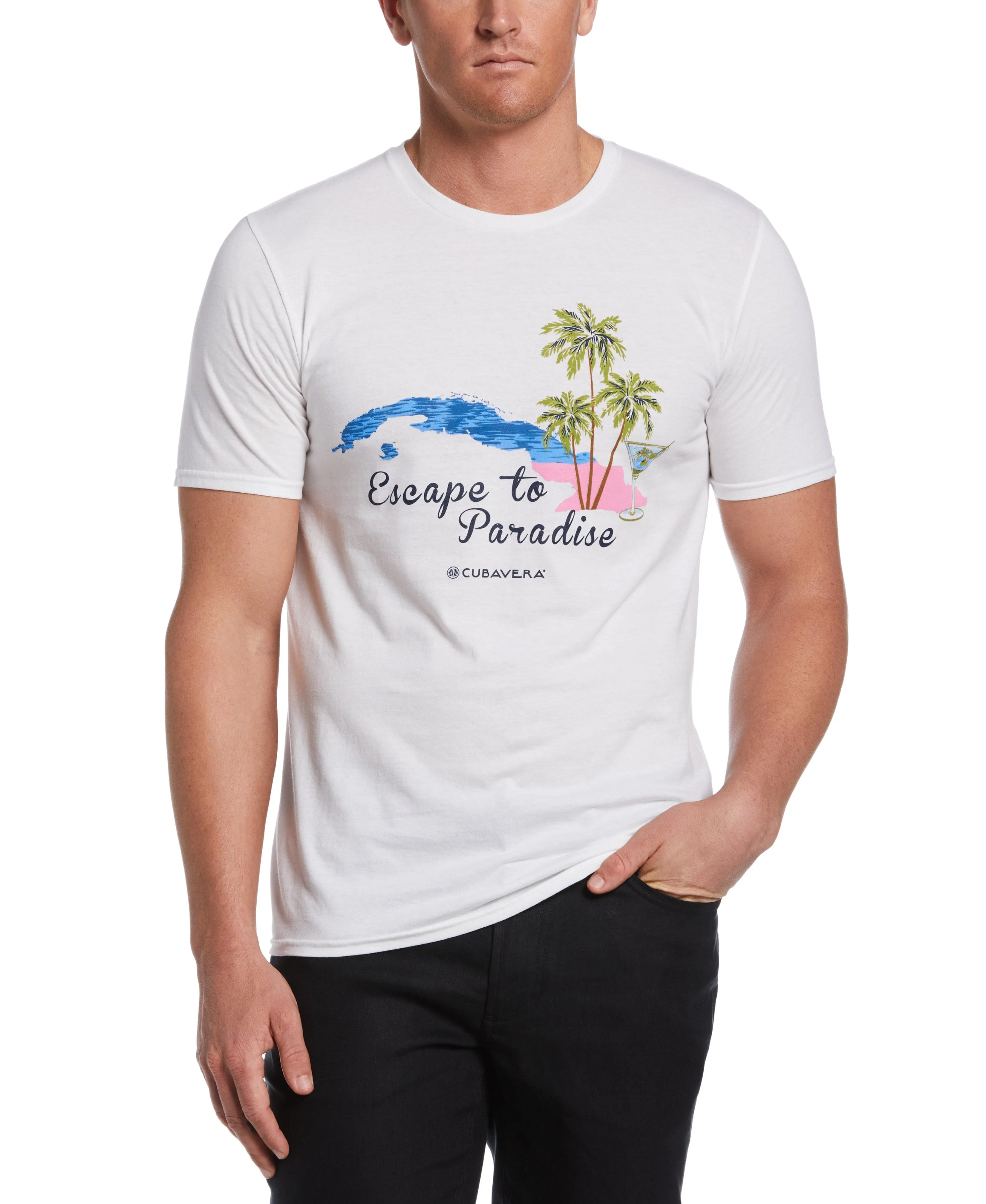 Escape To Paradise Print Tee sold by Cubavera