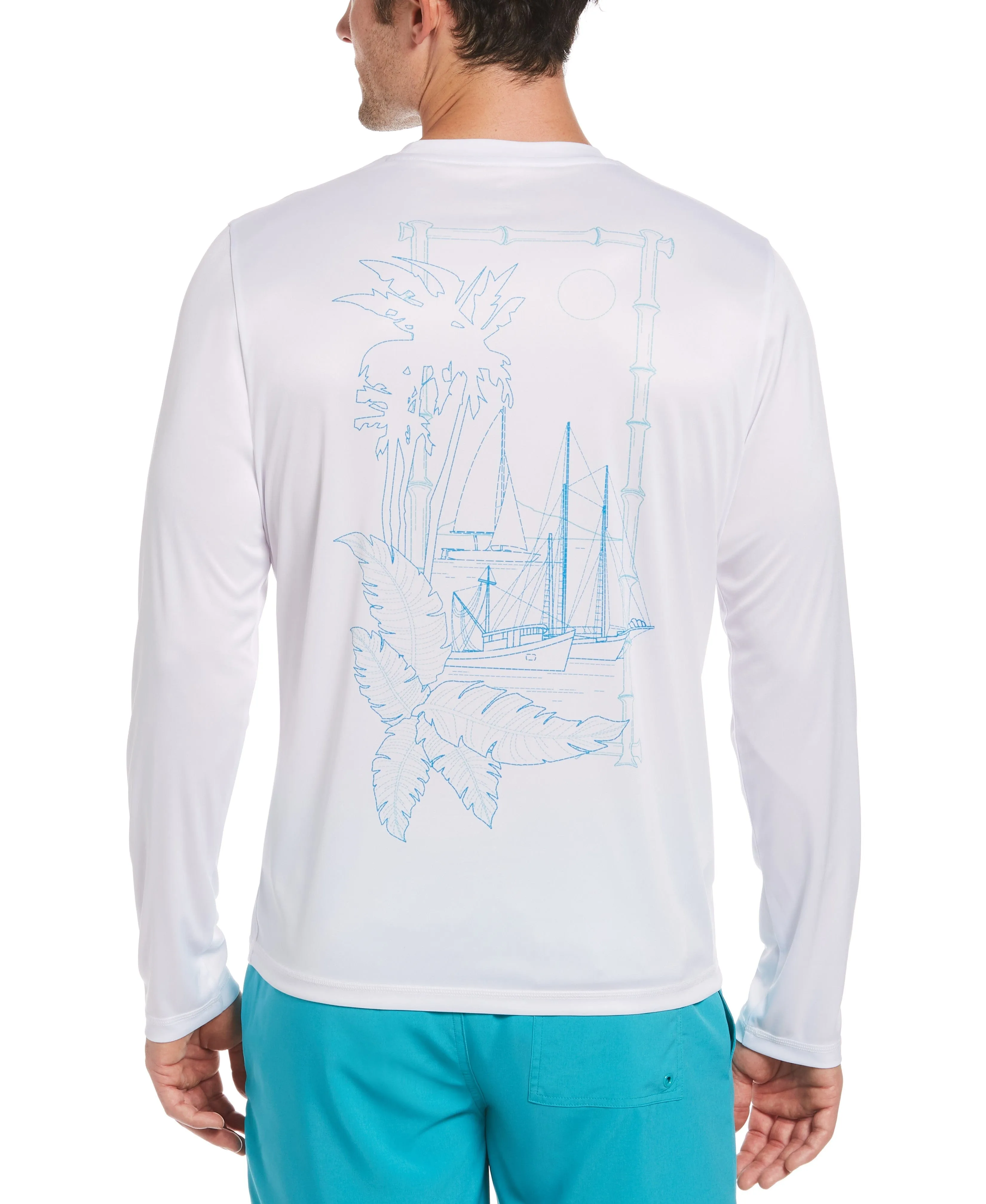 Sail Away Print Sun Protection Shirt sold by Cubavera product image thumbnail 2