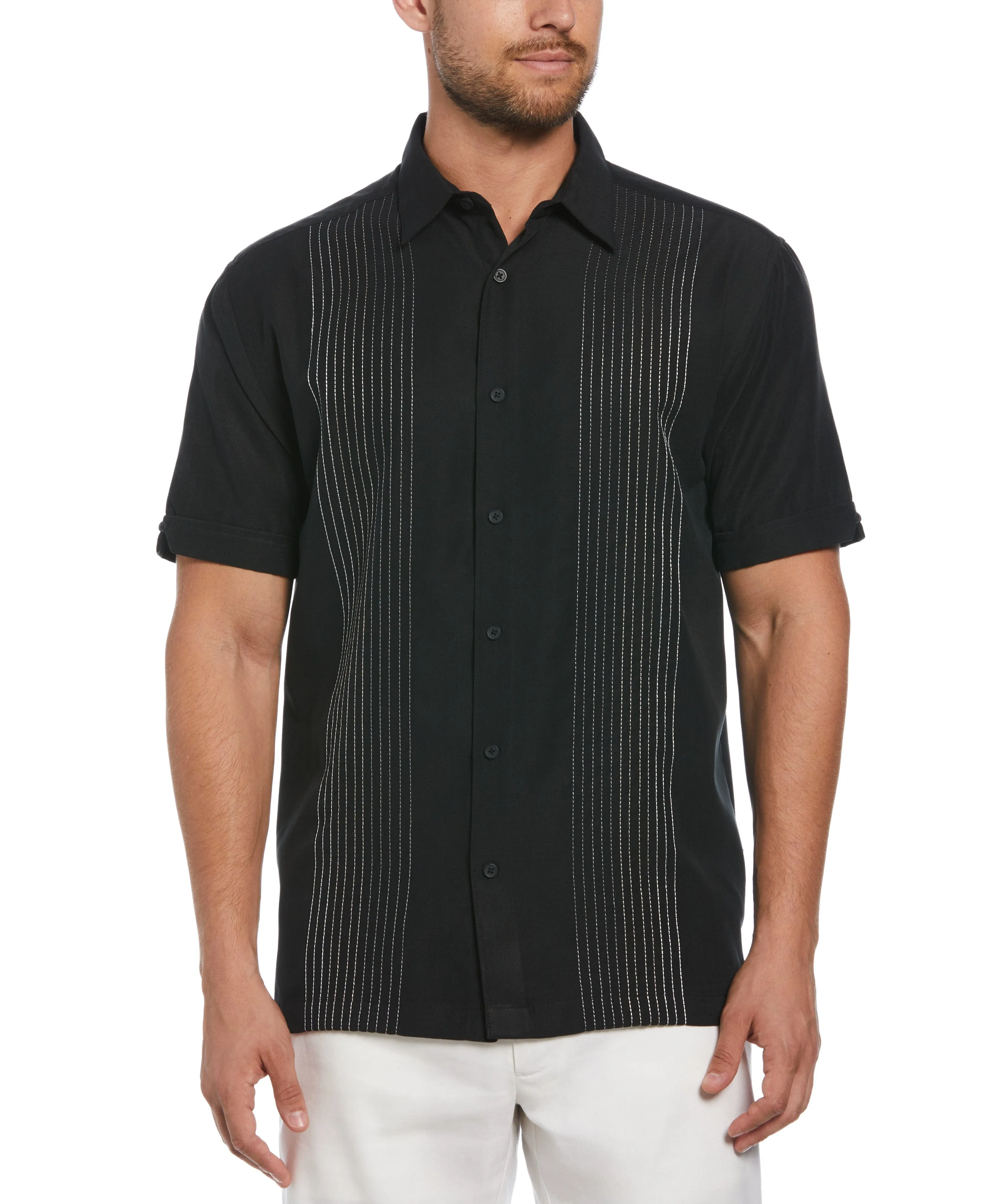 Big & Tall Ombre Embroidered Panel Shirt sold by Cubavera