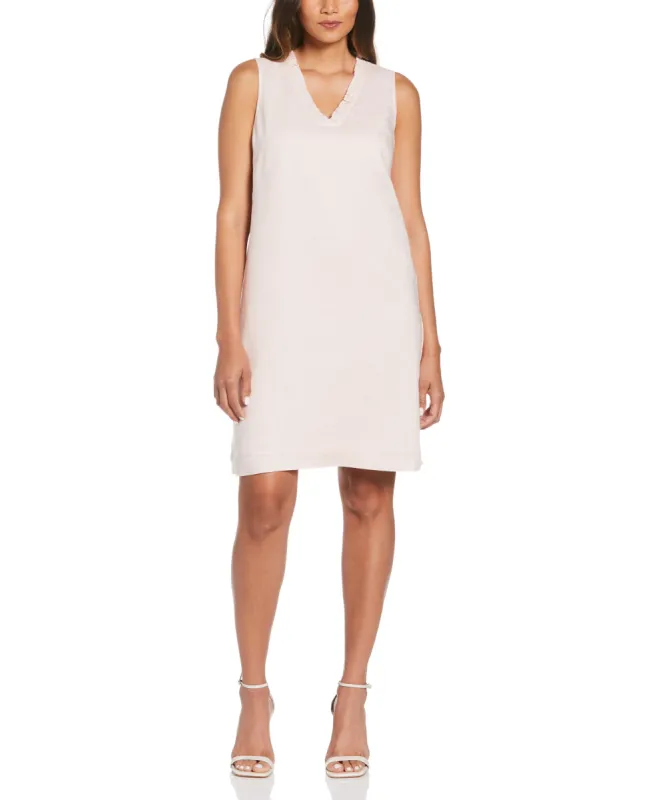 Linen Ruffle Neckline Dress sold by Cubavera