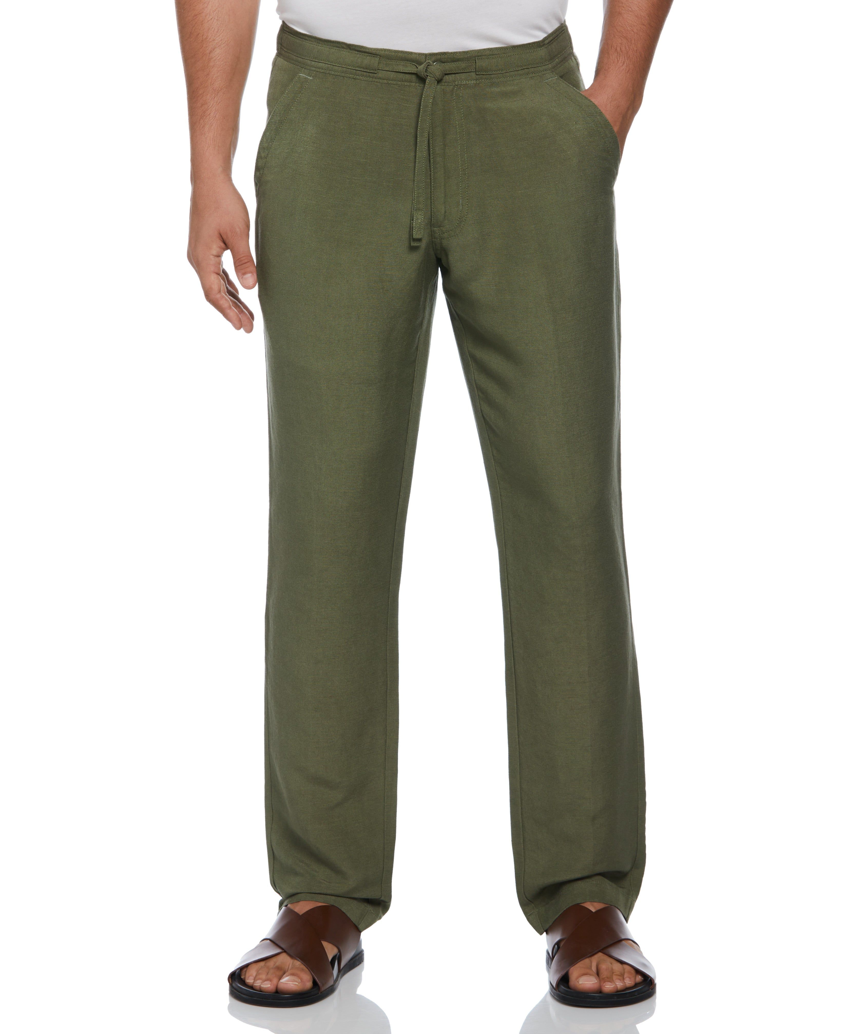 Linen-Blend Core Drawstring Pants sold by Cubavera