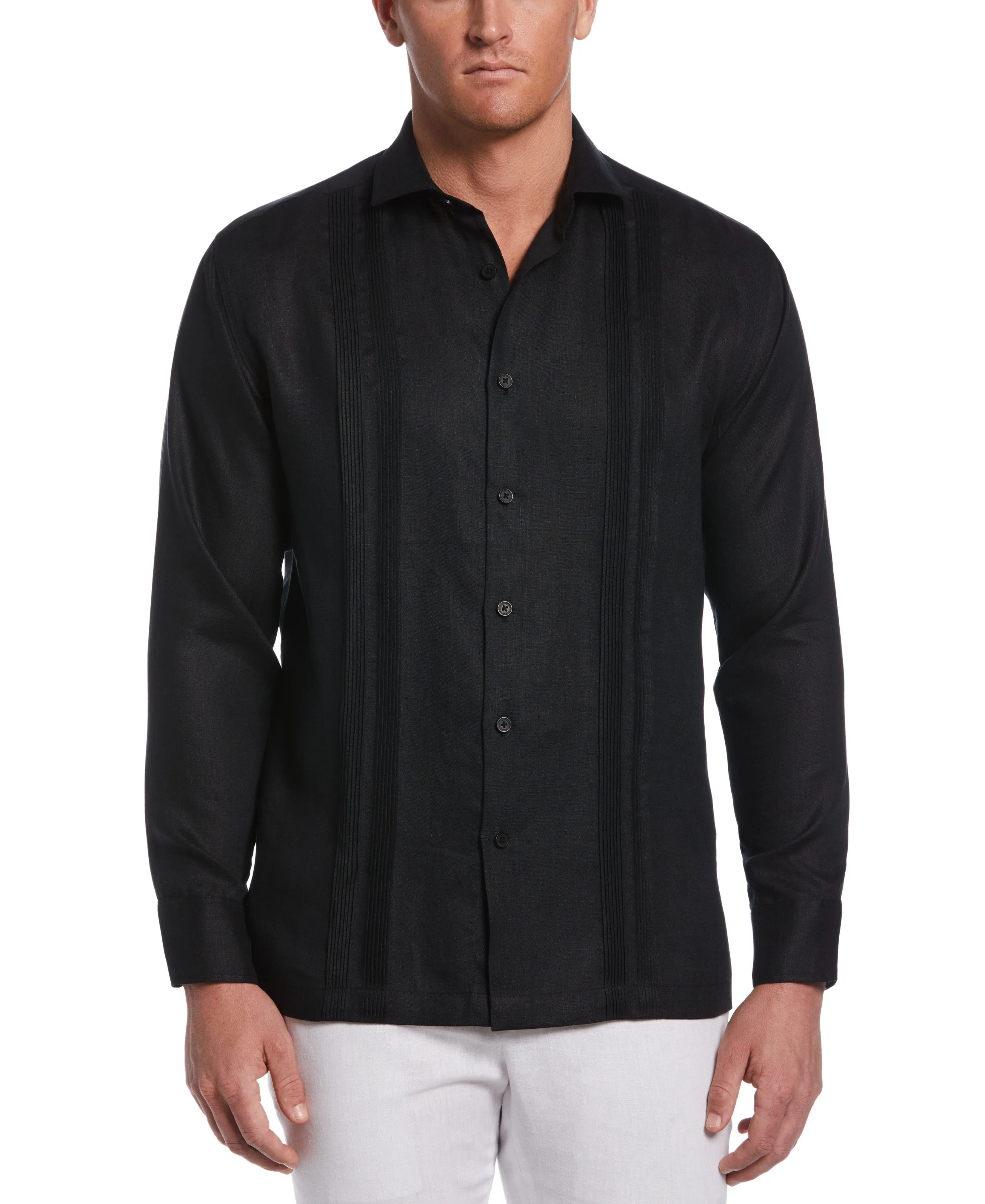 Modern Linen Multi Pintuck Guayabera Shirt sold by Cubavera