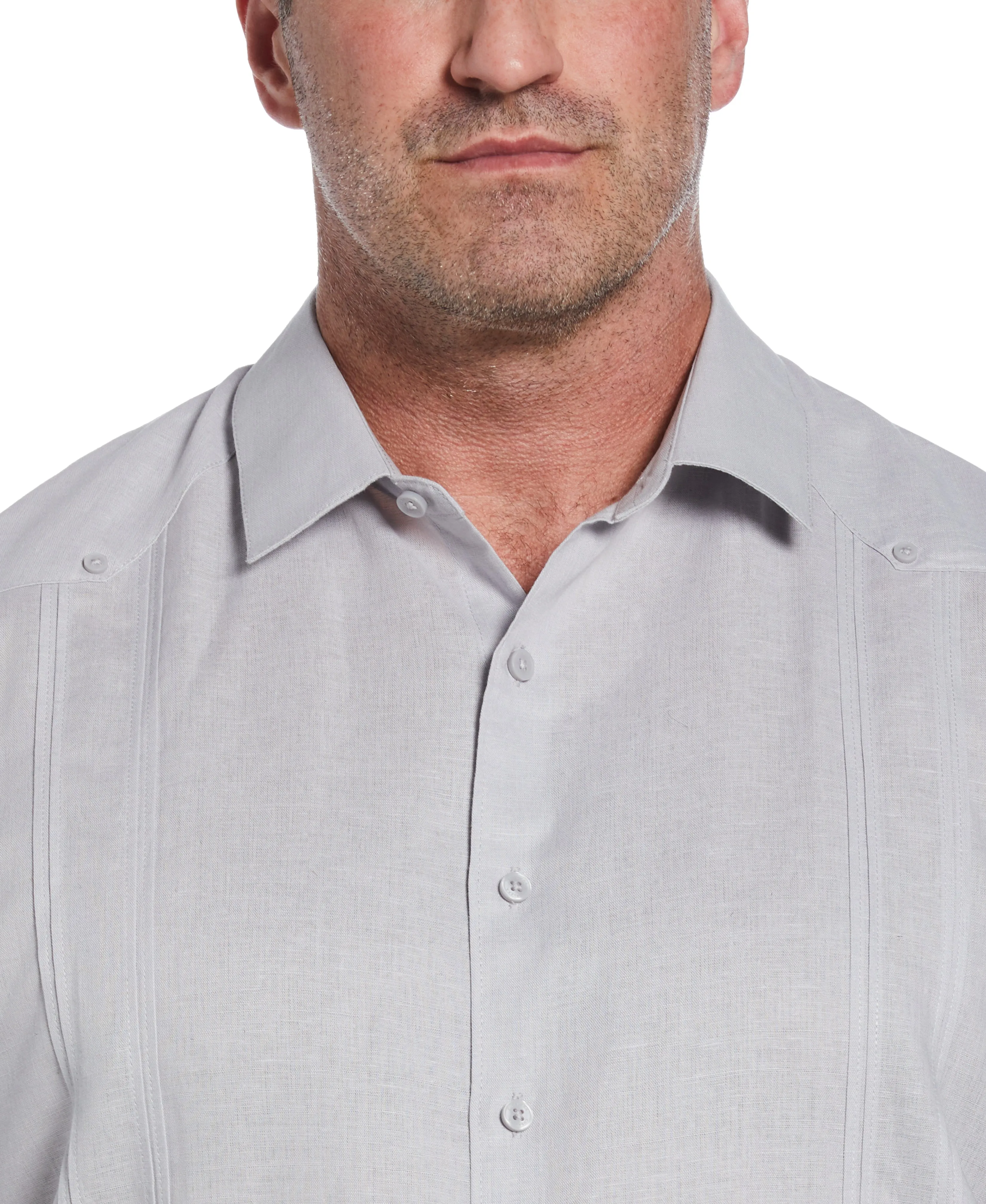 Big & Tall Linen Blend No Pocket Guayabera Shirt sold by Cubavera product image thumbnail 3