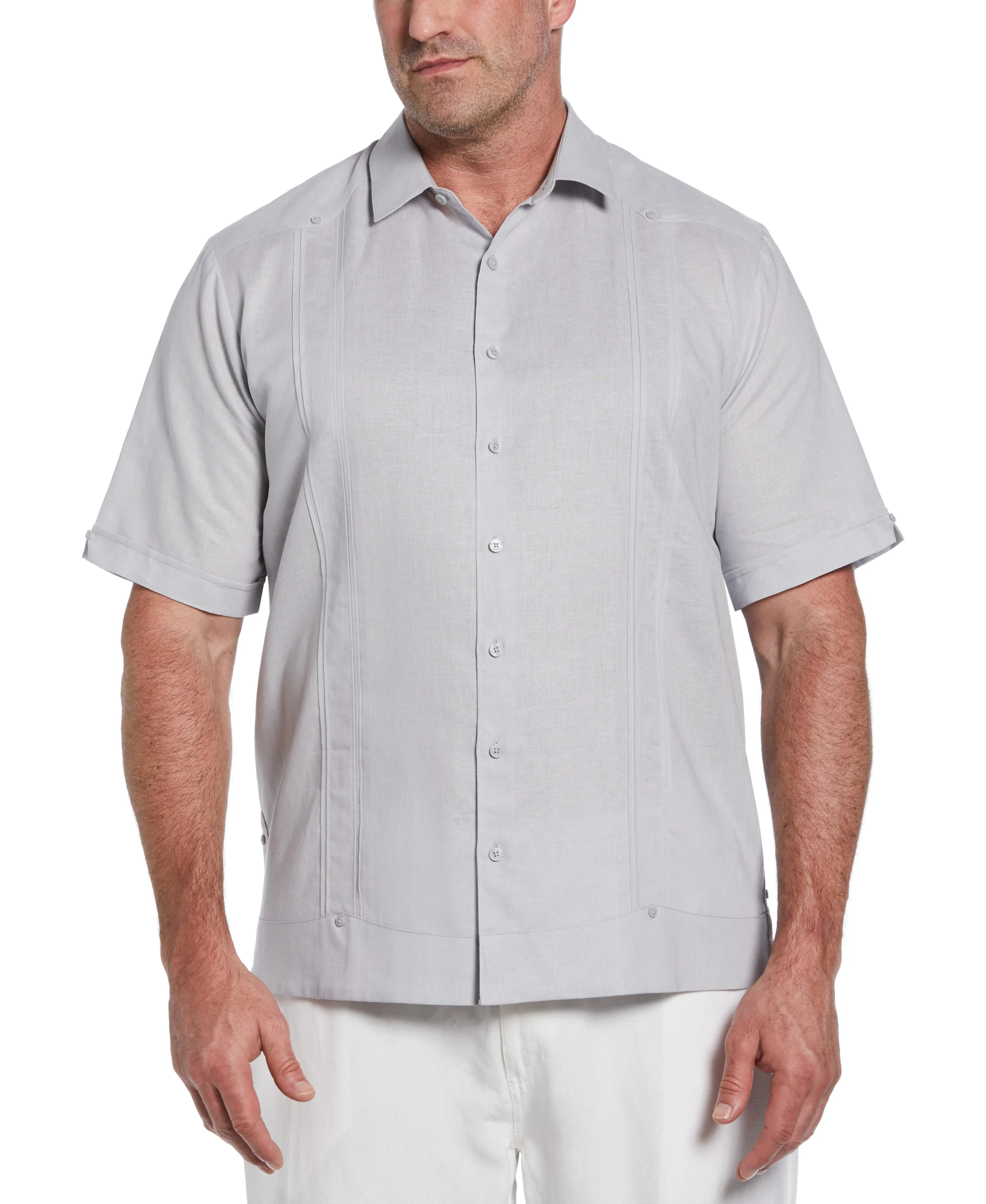 Big & Tall Linen Blend No Pocket Guayabera Shirt sold by Cubavera