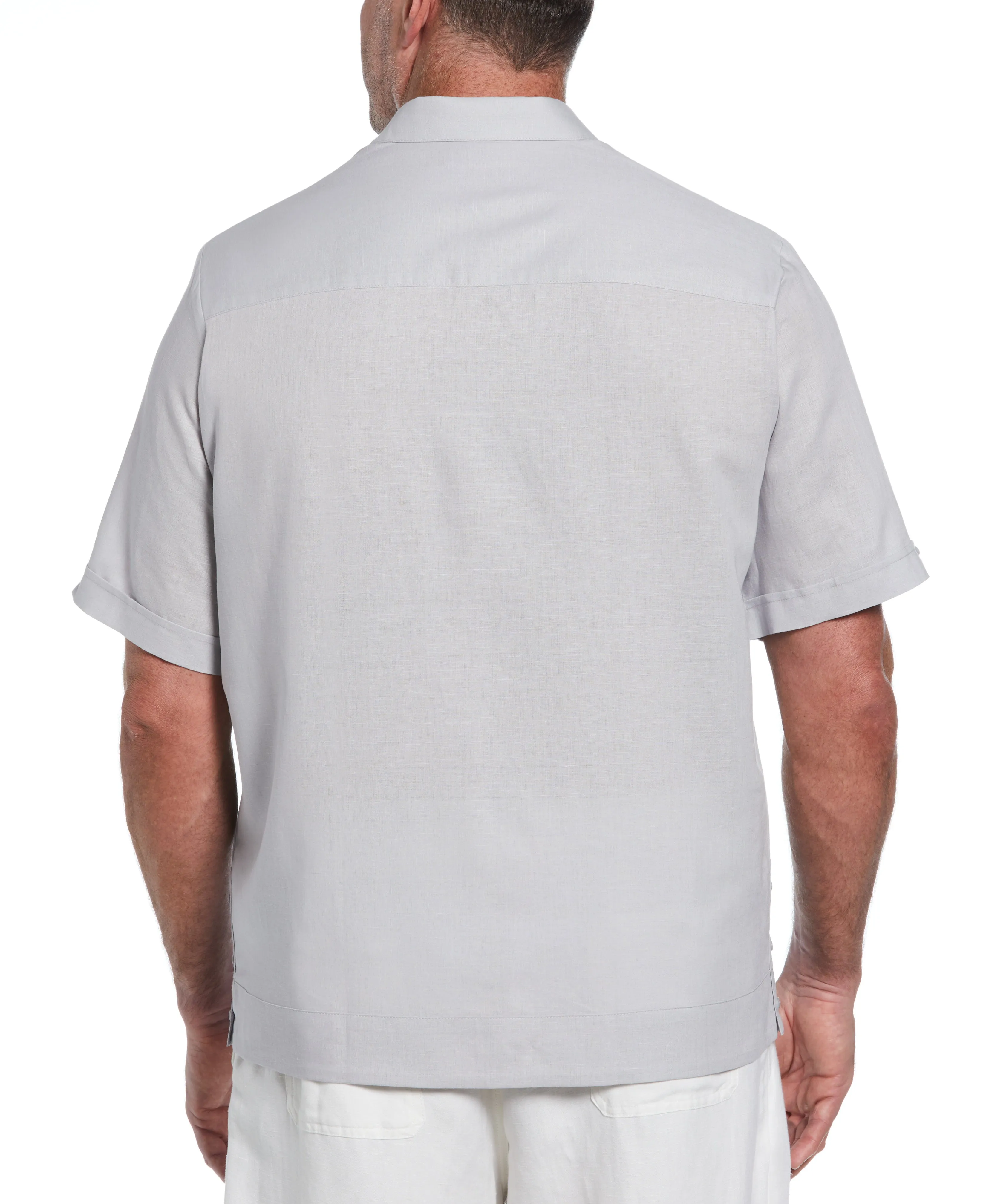 Big & Tall Linen Blend No Pocket Guayabera Shirt sold by Cubavera product image thumbnail 2