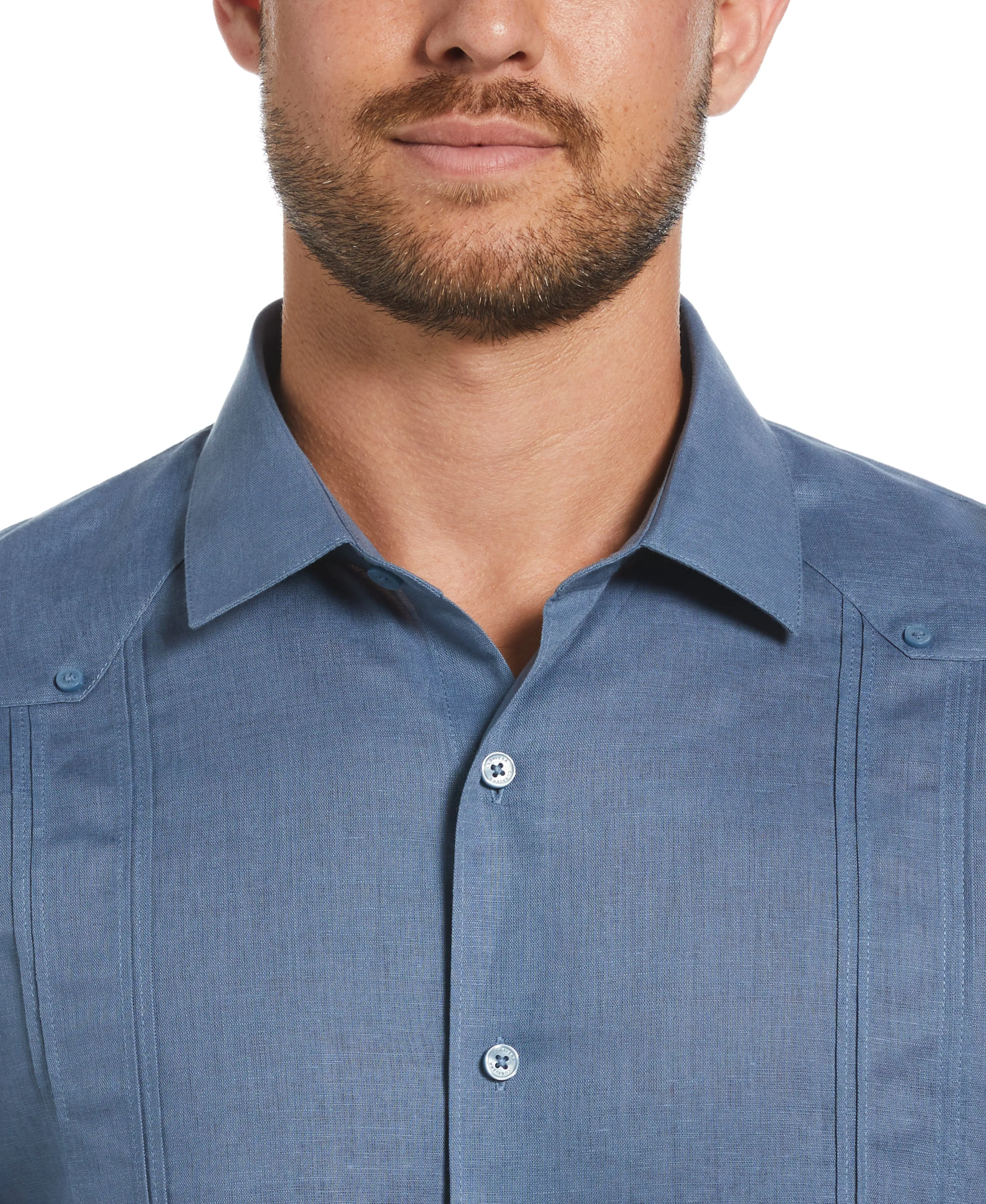 Linen Blend No-Pocket Guayabera Shirt sold by Cubavera product image thumbnail 3