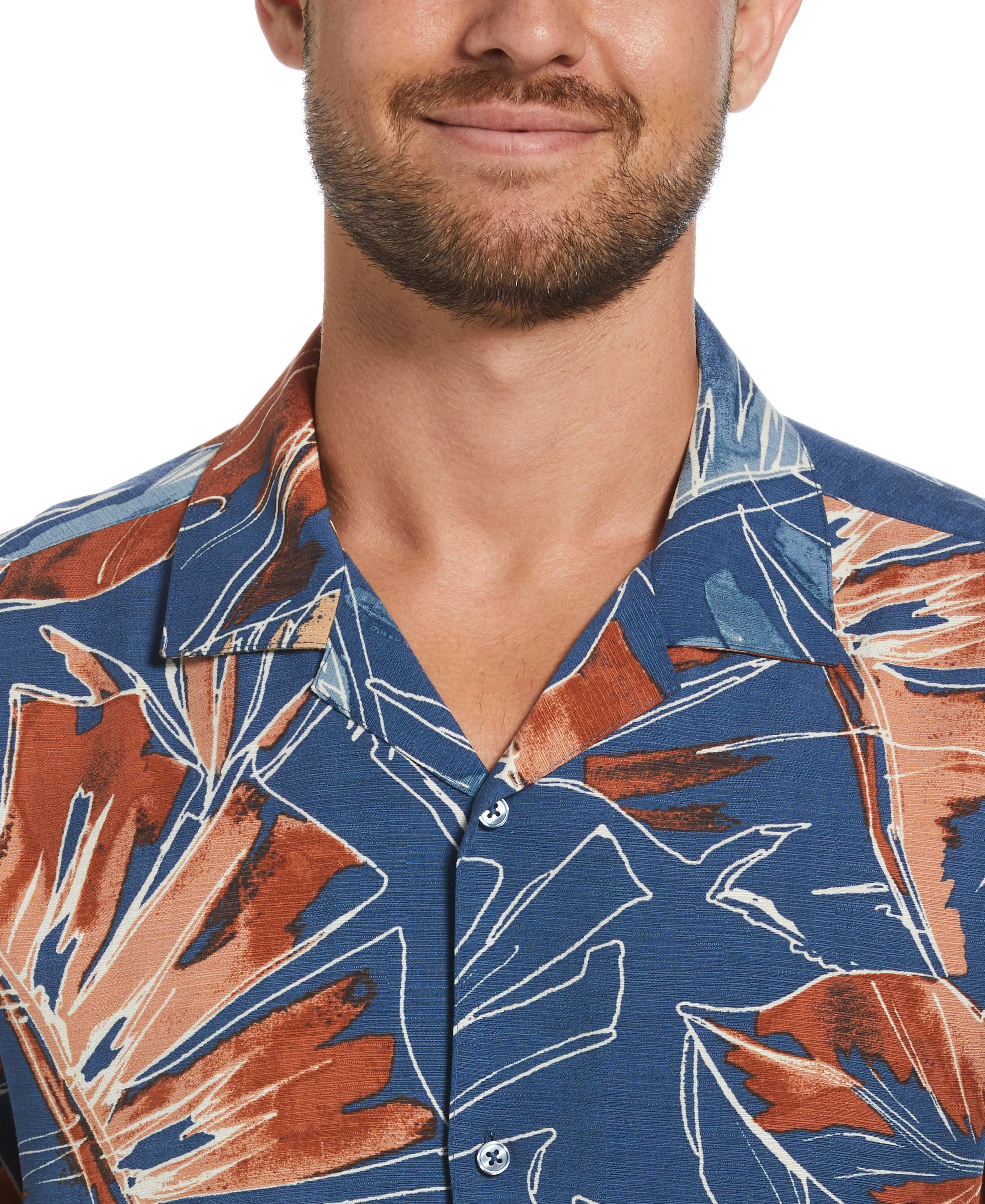 Oversized Tropical Sketch Print Shirt sold by Cubavera product image thumbnail 3