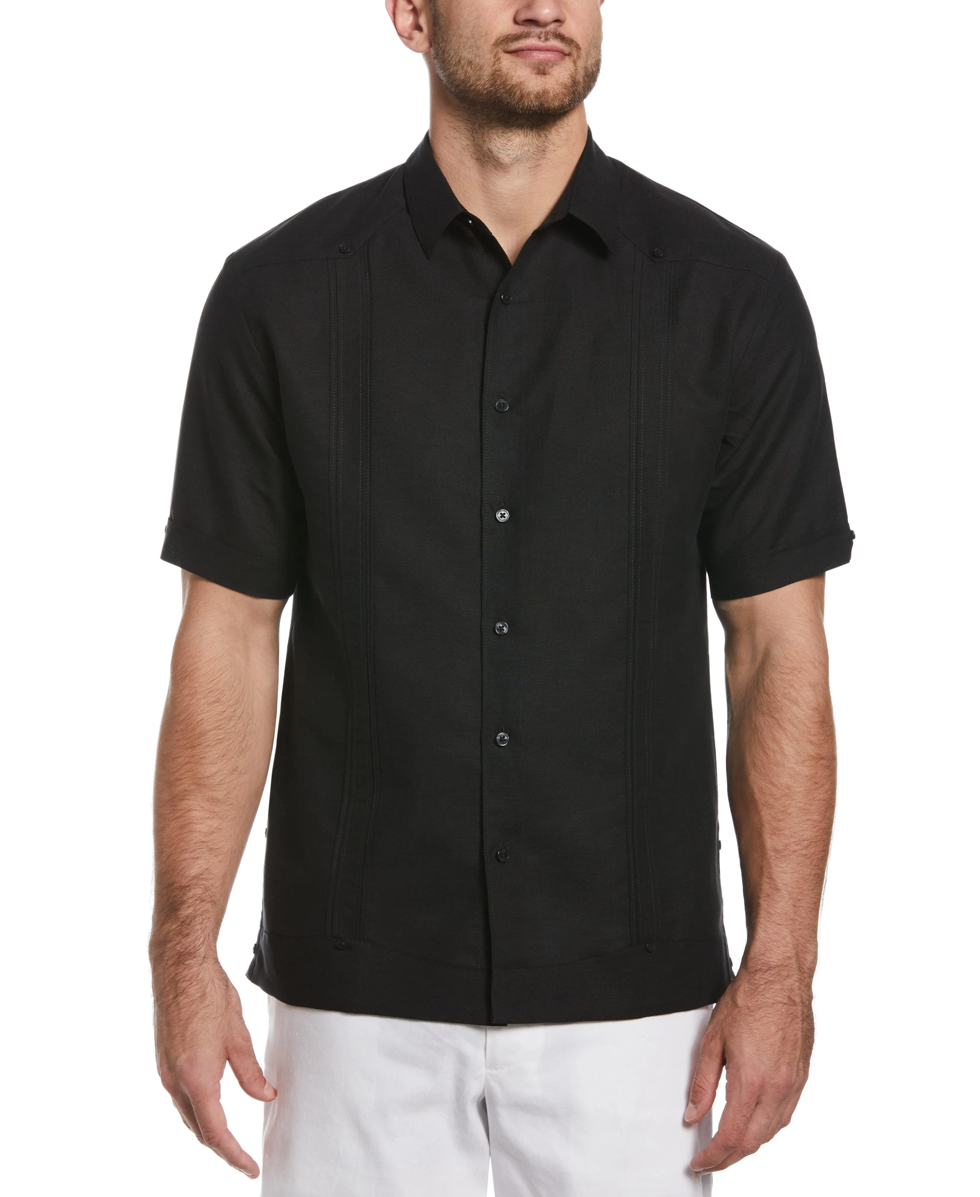 Big & Tall Linen Blend No Pocket Guayabera Shirt sold by Cubavera