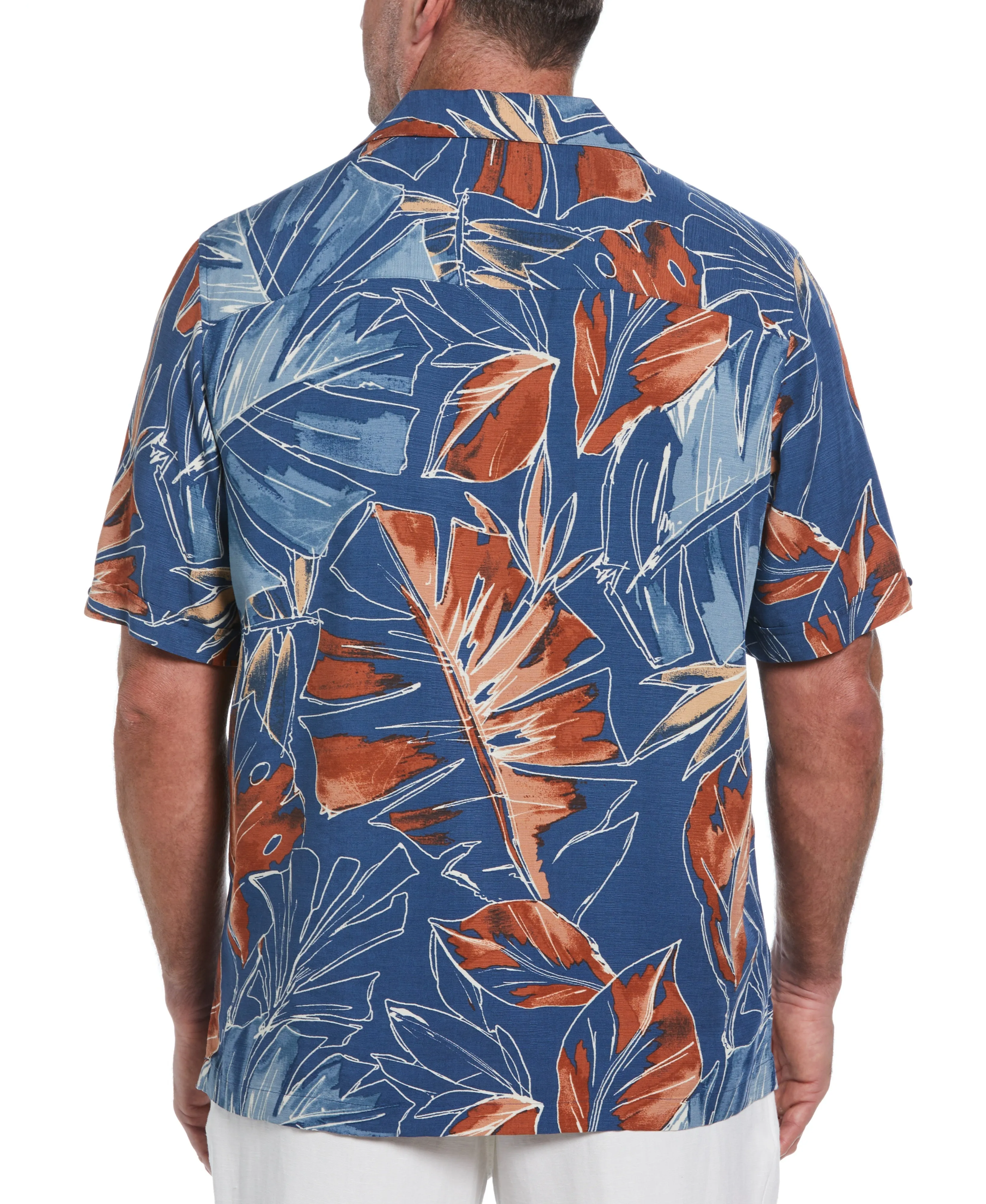 Big & Tall Oversized Tropical Sketch Print Shirt sold by Cubavera product image thumbnail 3