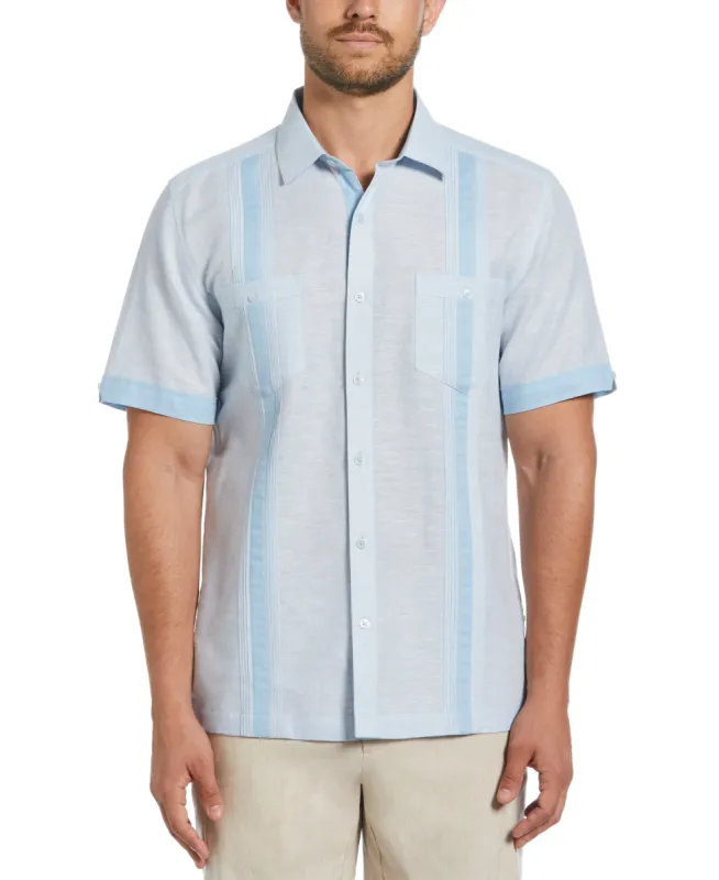 Linen Blend Cross Dye Guayabera Shirt sold by Cubavera
