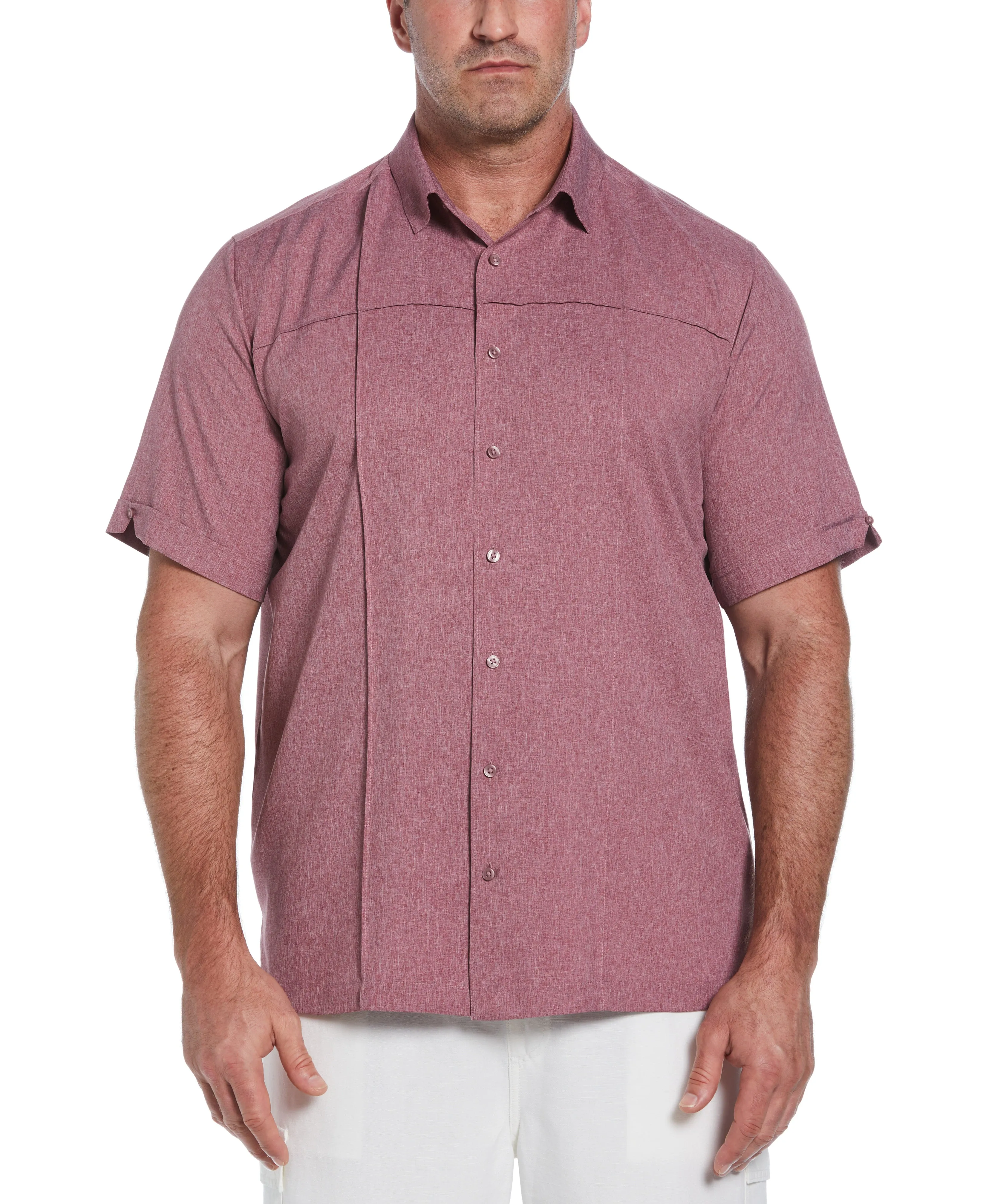 Big & Tall Two-Tone Cross Tuck Chambray Shirt sold by Cubavera