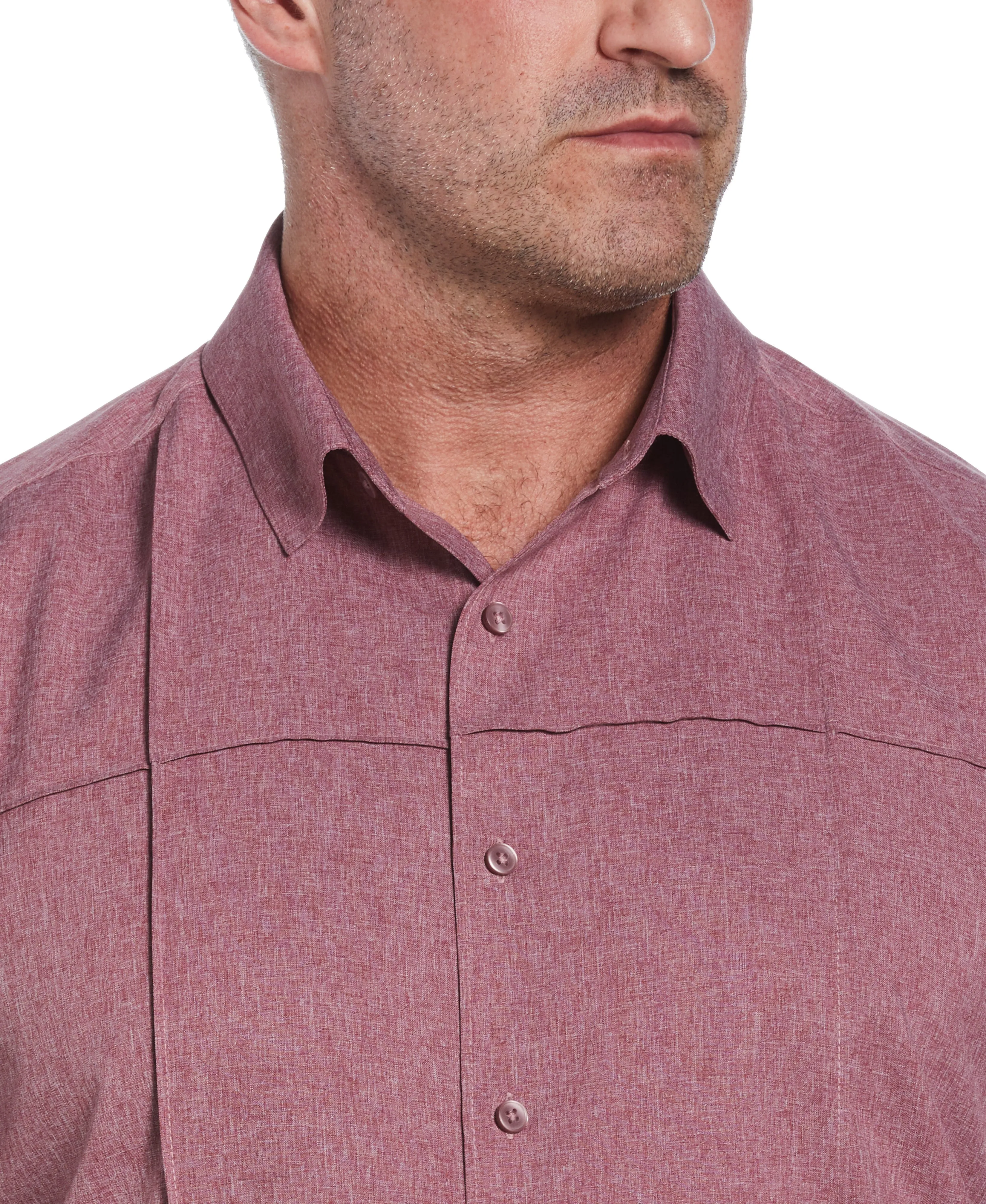 Big & Tall Two-Tone Cross Tuck Chambray Shirt sold by Cubavera product image thumbnail 3