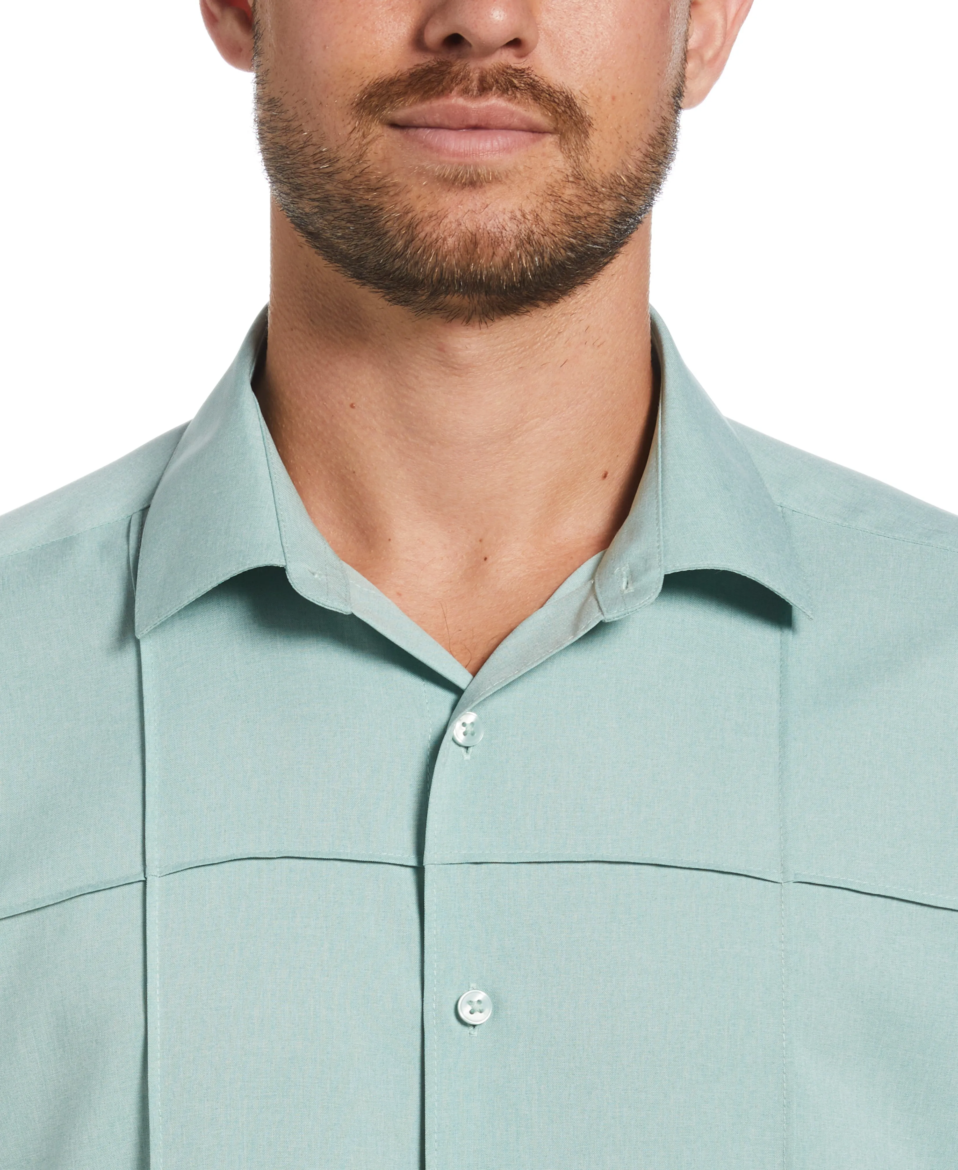 Two-Tone Cross Tuck Chambray Shirt sold by Cubavera product image thumbnail 3