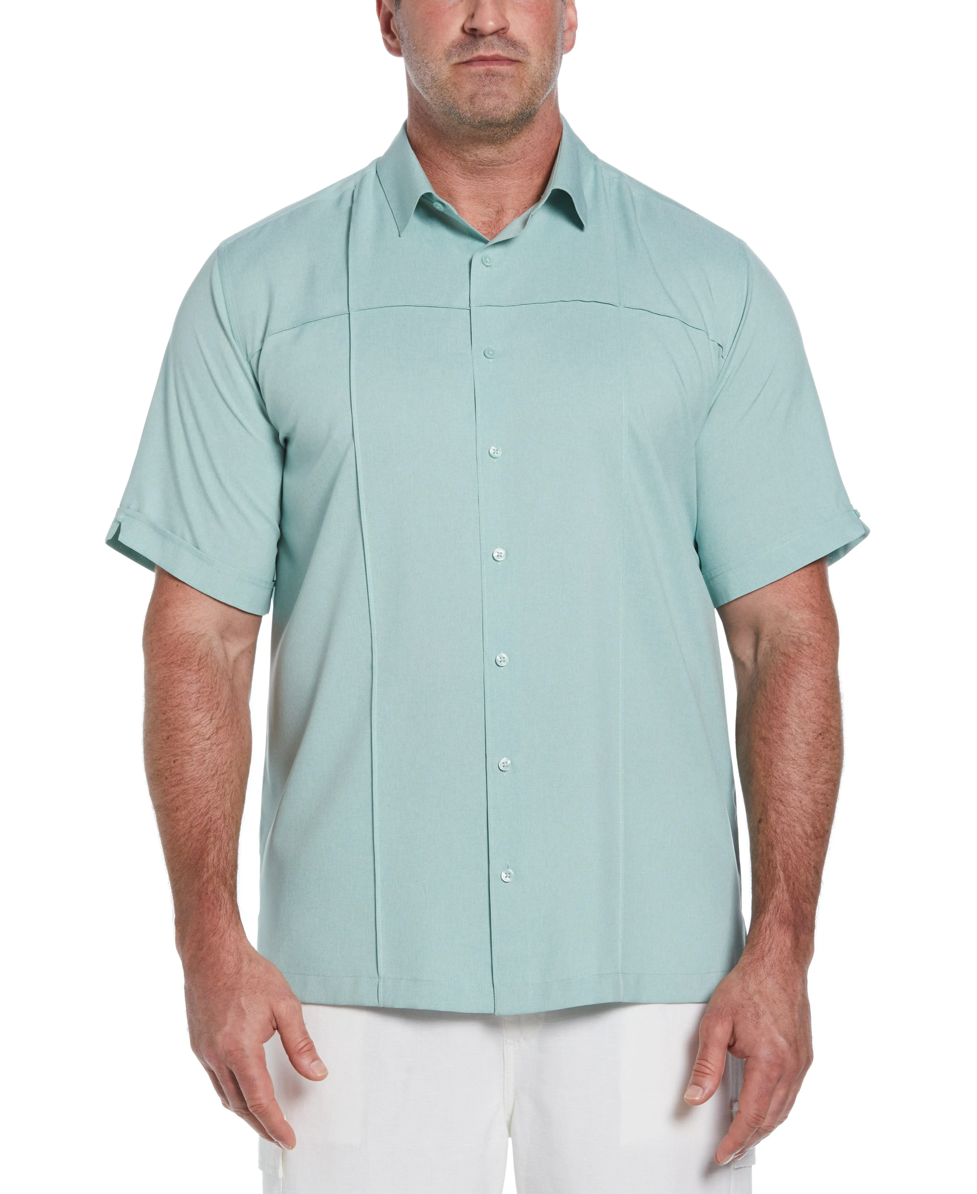 Big & Tall Two-Tone Cross Tuck Chambray Shirt sold by Cubavera