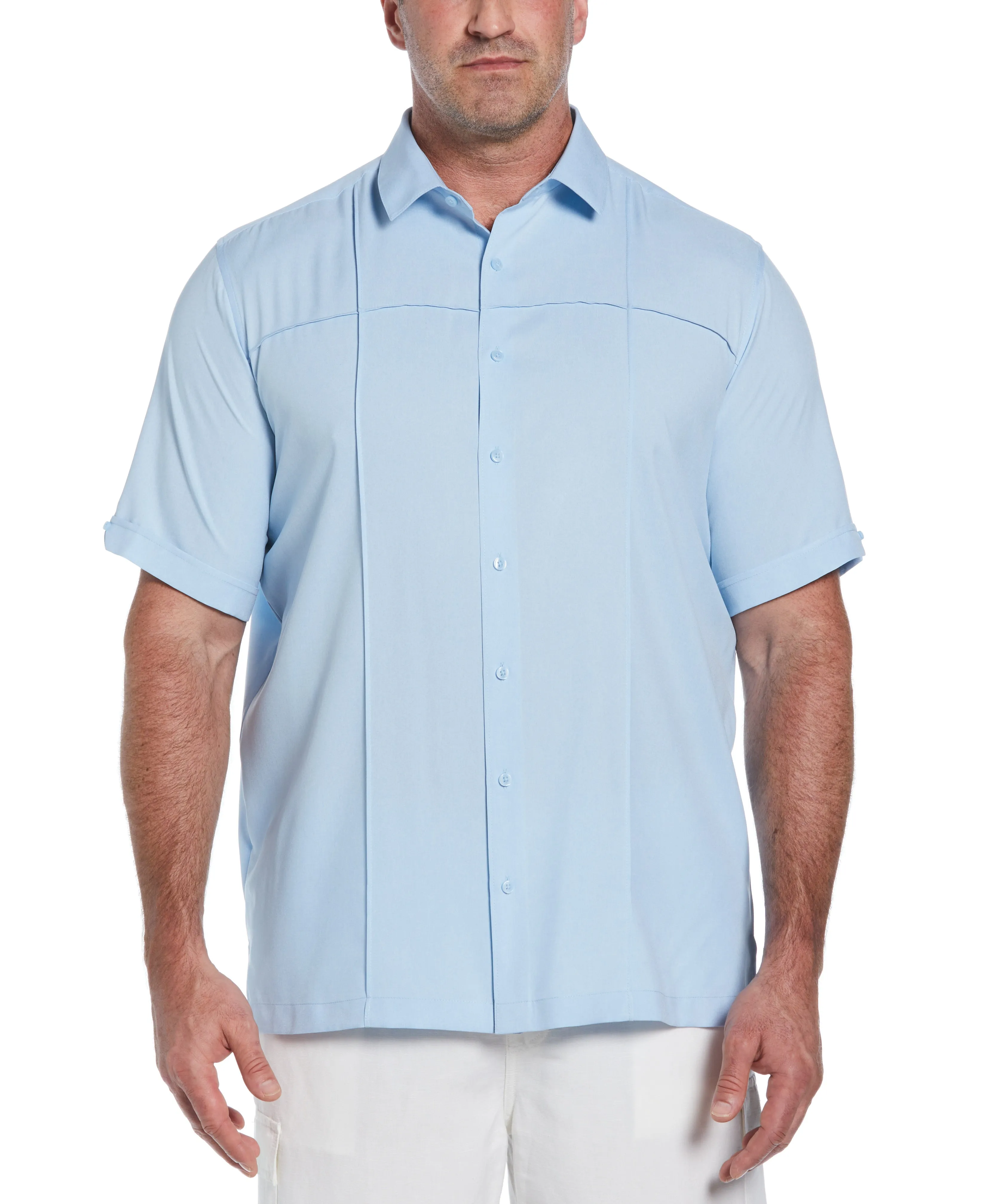 Big & Tall Two-Tone Cross Tuck Chambray Shirt sold by Cubavera