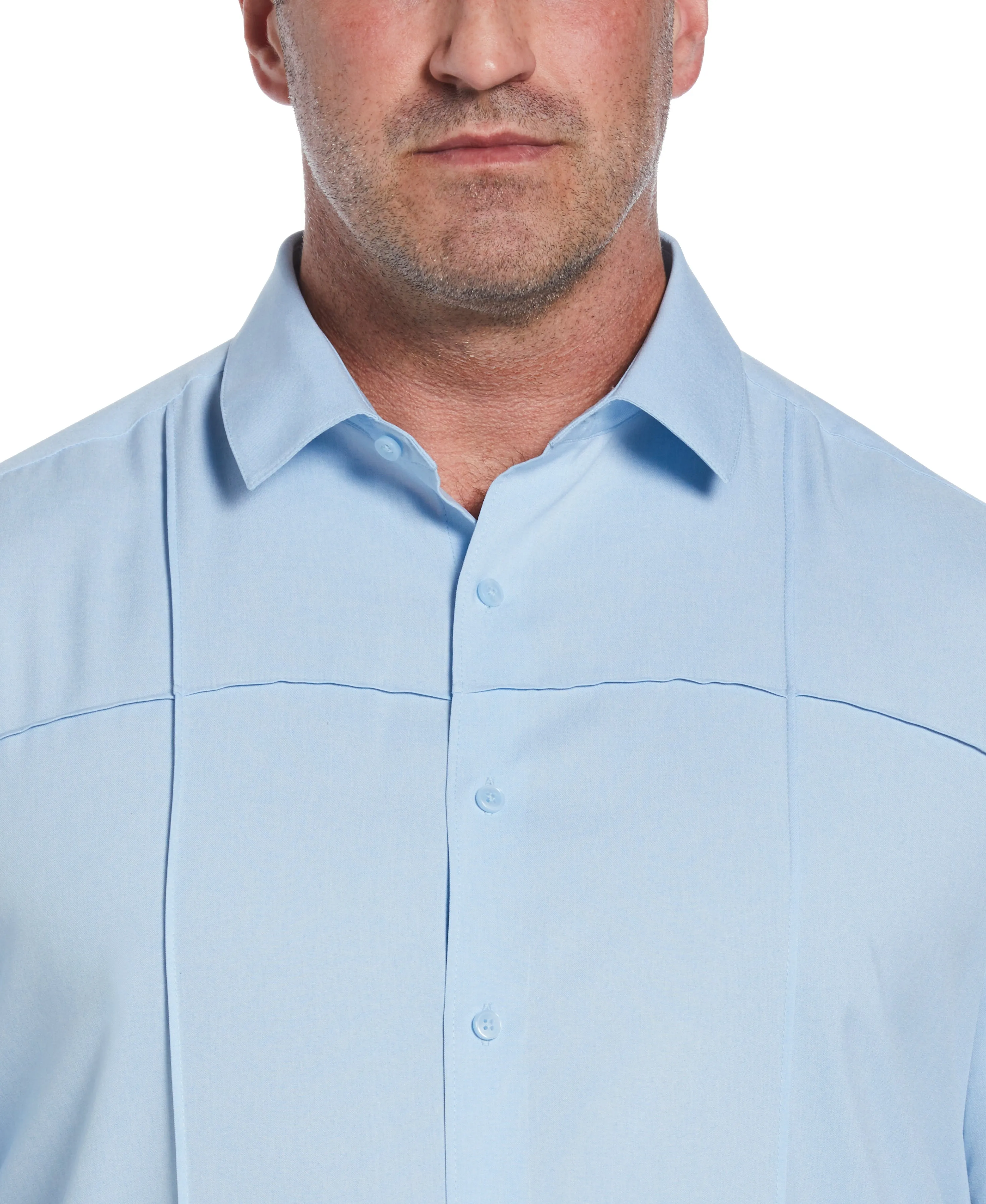 Big & Tall Two-Tone Cross Tuck Chambray Shirt sold by Cubavera product image thumbnail 3
