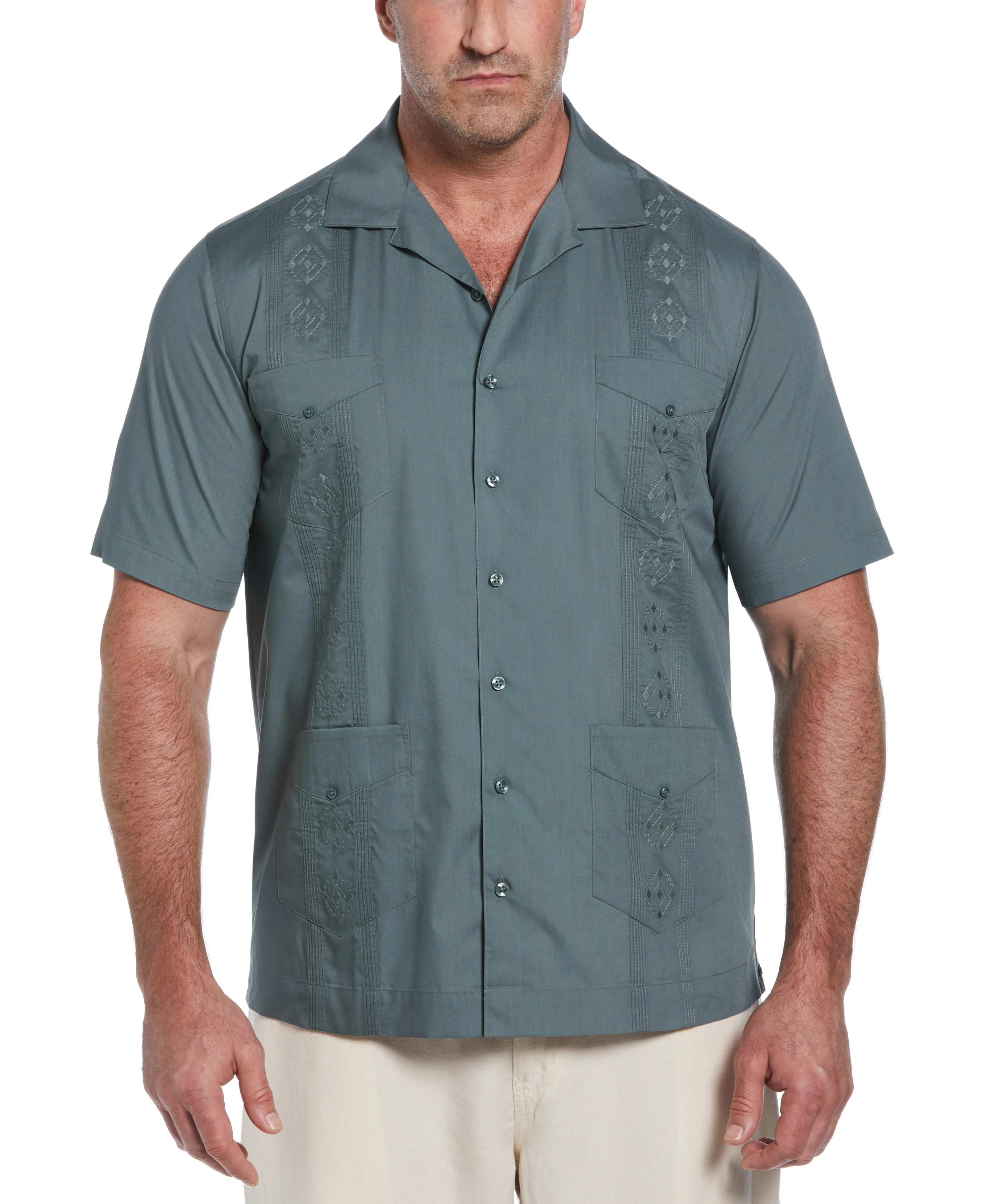 Big & Tall Authentic Embroidered Guayabera Shirt sold by Cubavera