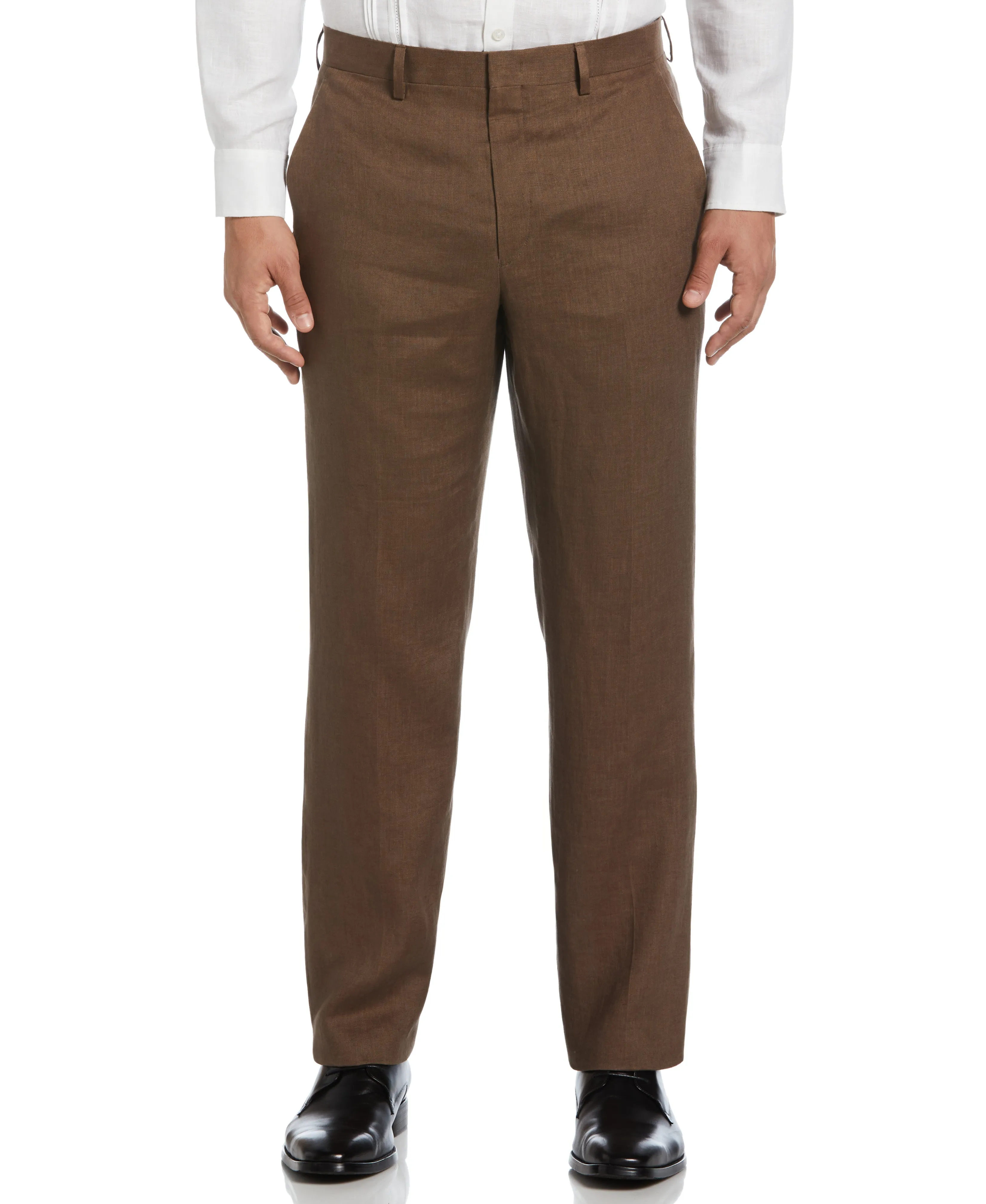 100% Linen Solid Flat Front Pant sold by Cubavera