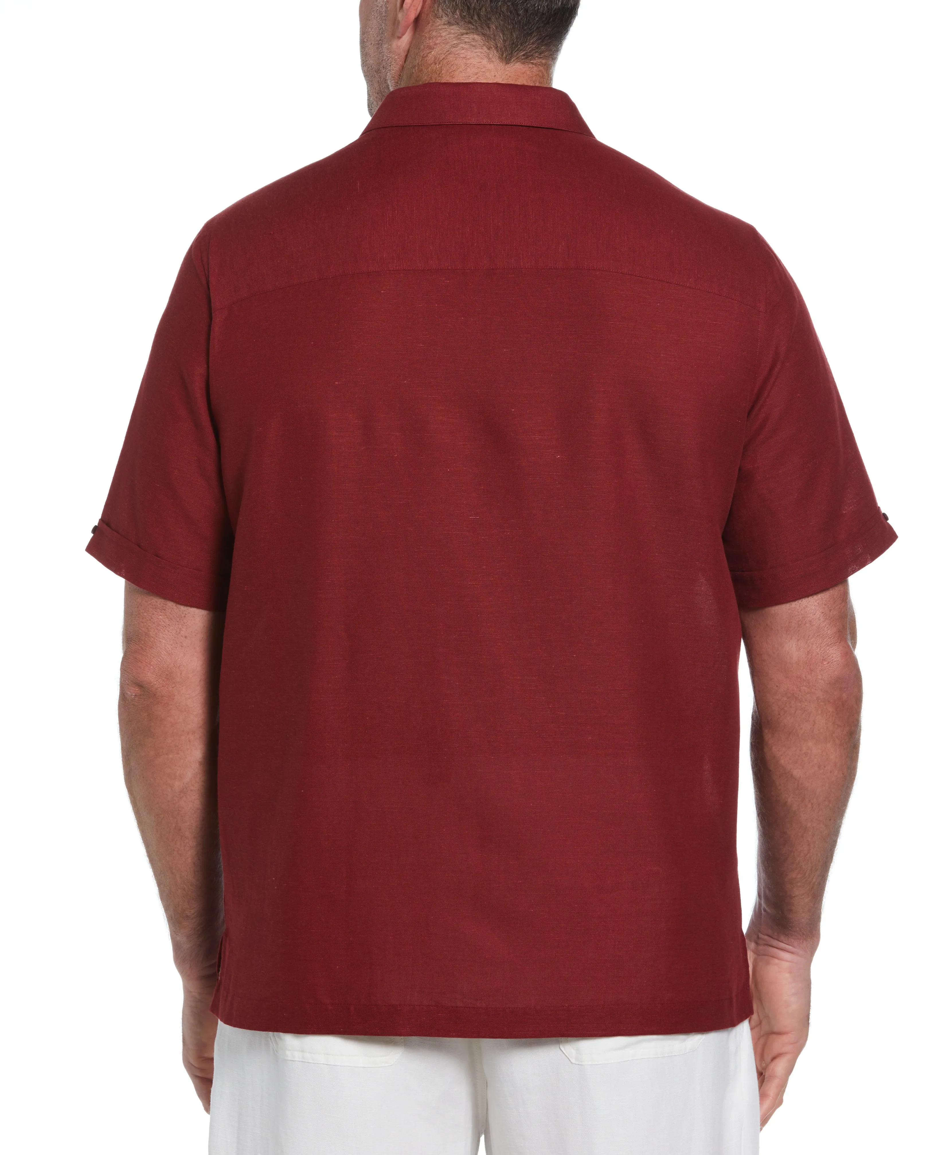 Big & Tall Linen Blend Yarn Dyed Panel Shirt sold by Cubavera product image thumbnail 2