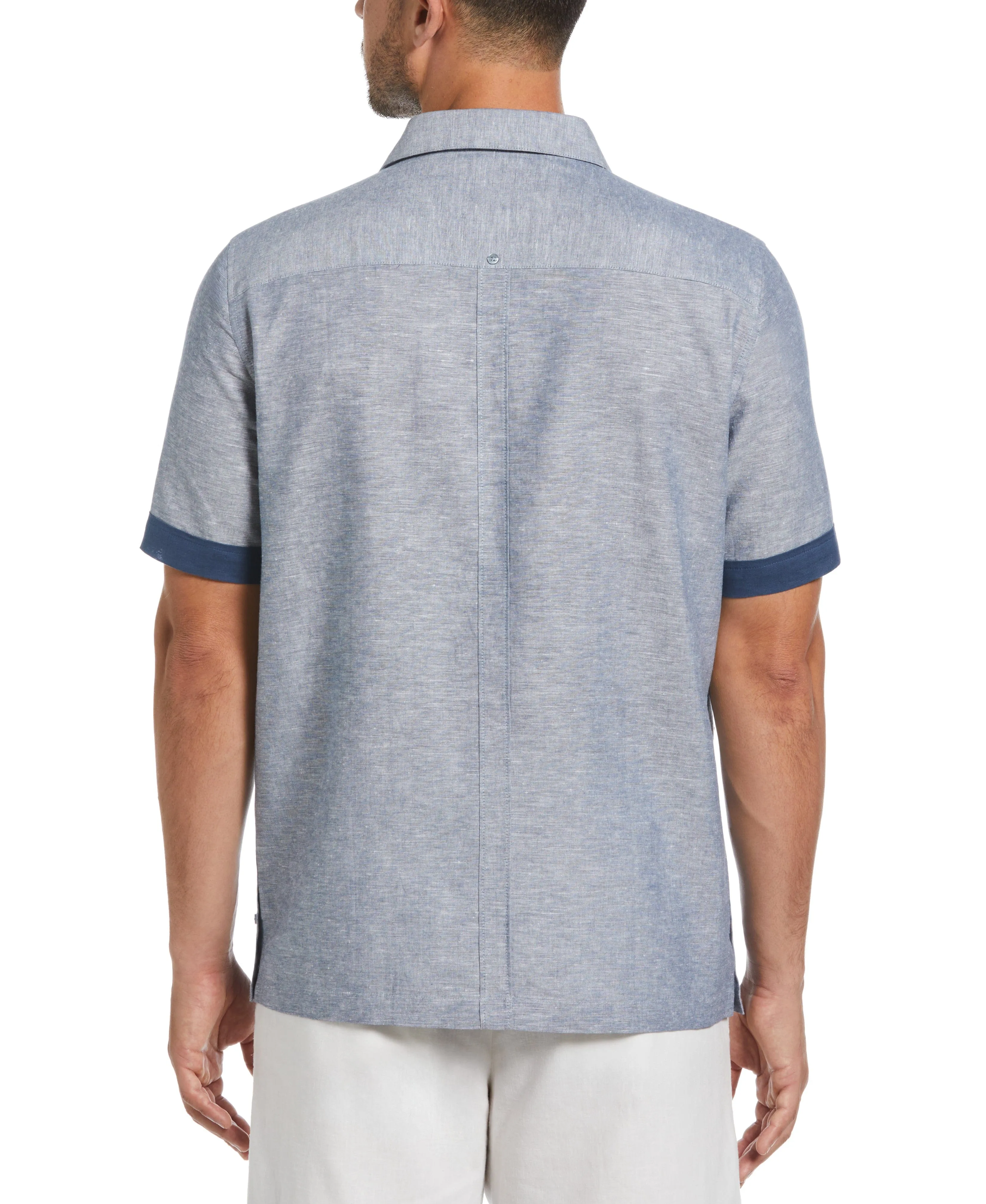 Linen Blend Cross Dye Guayabera Shirt sold by Cubavera product image thumbnail 3