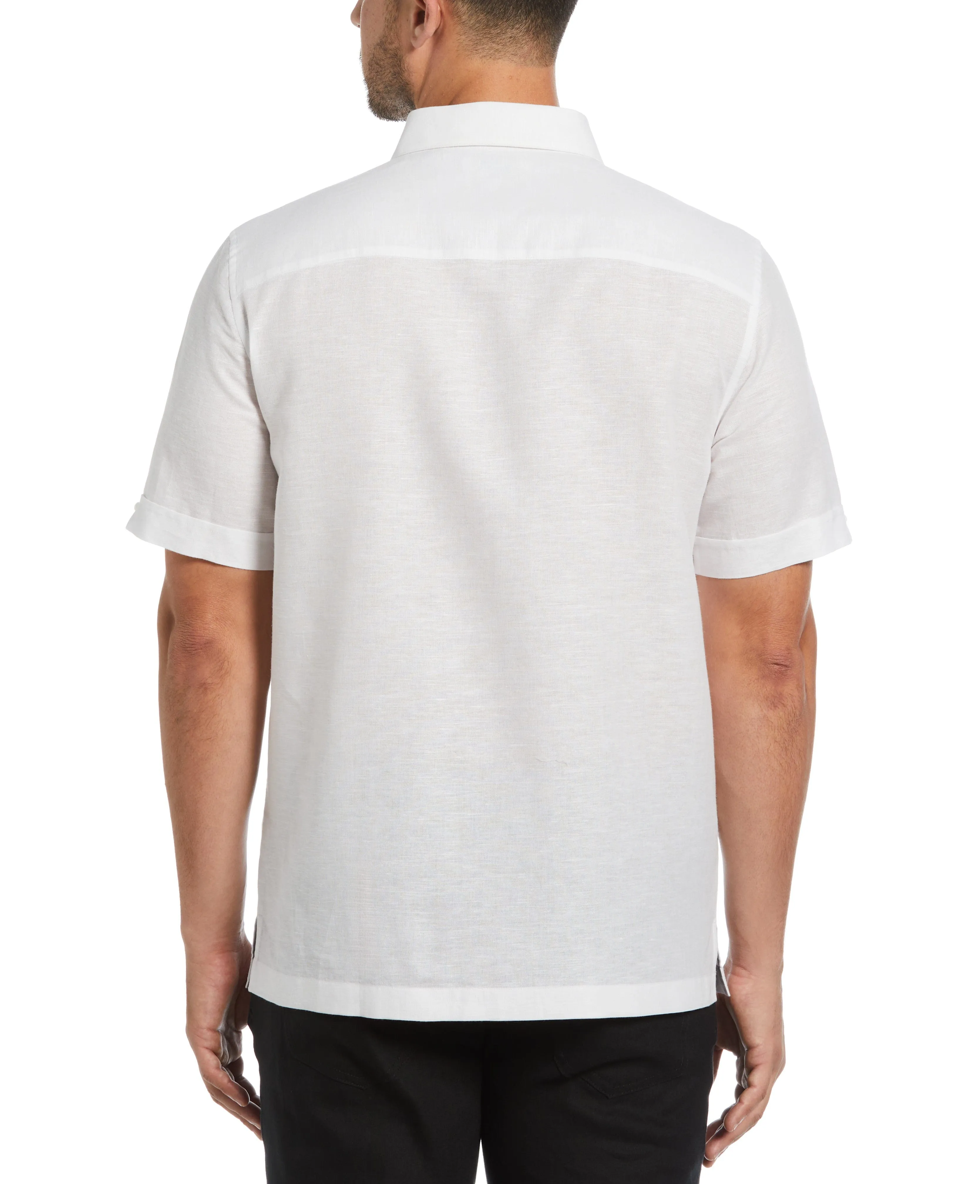 Linen Blend Yarn Dyed Panel Shirt sold by Cubavera product image thumbnail 2