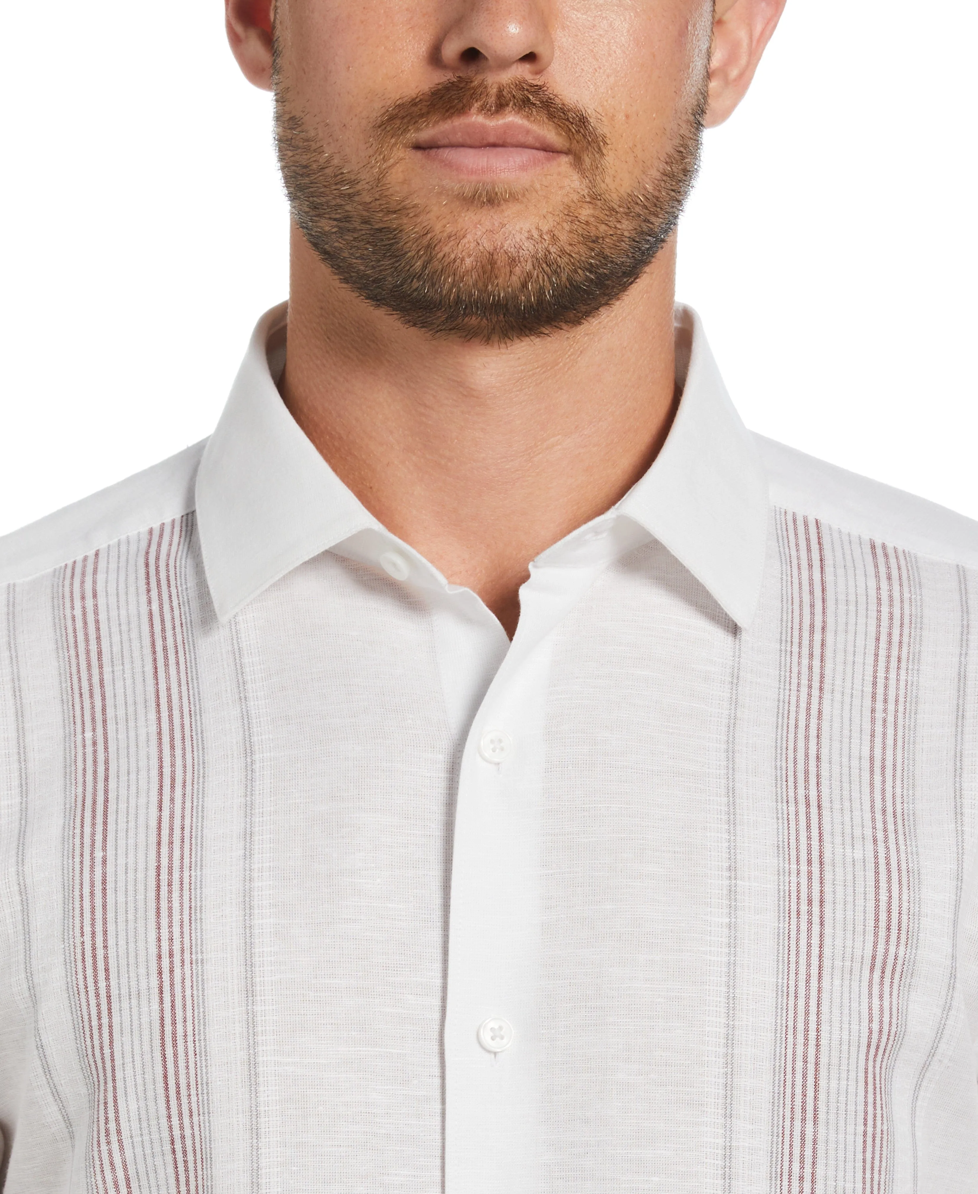 Linen Blend Yarn Dyed Panel Shirt sold by Cubavera product image thumbnail 3