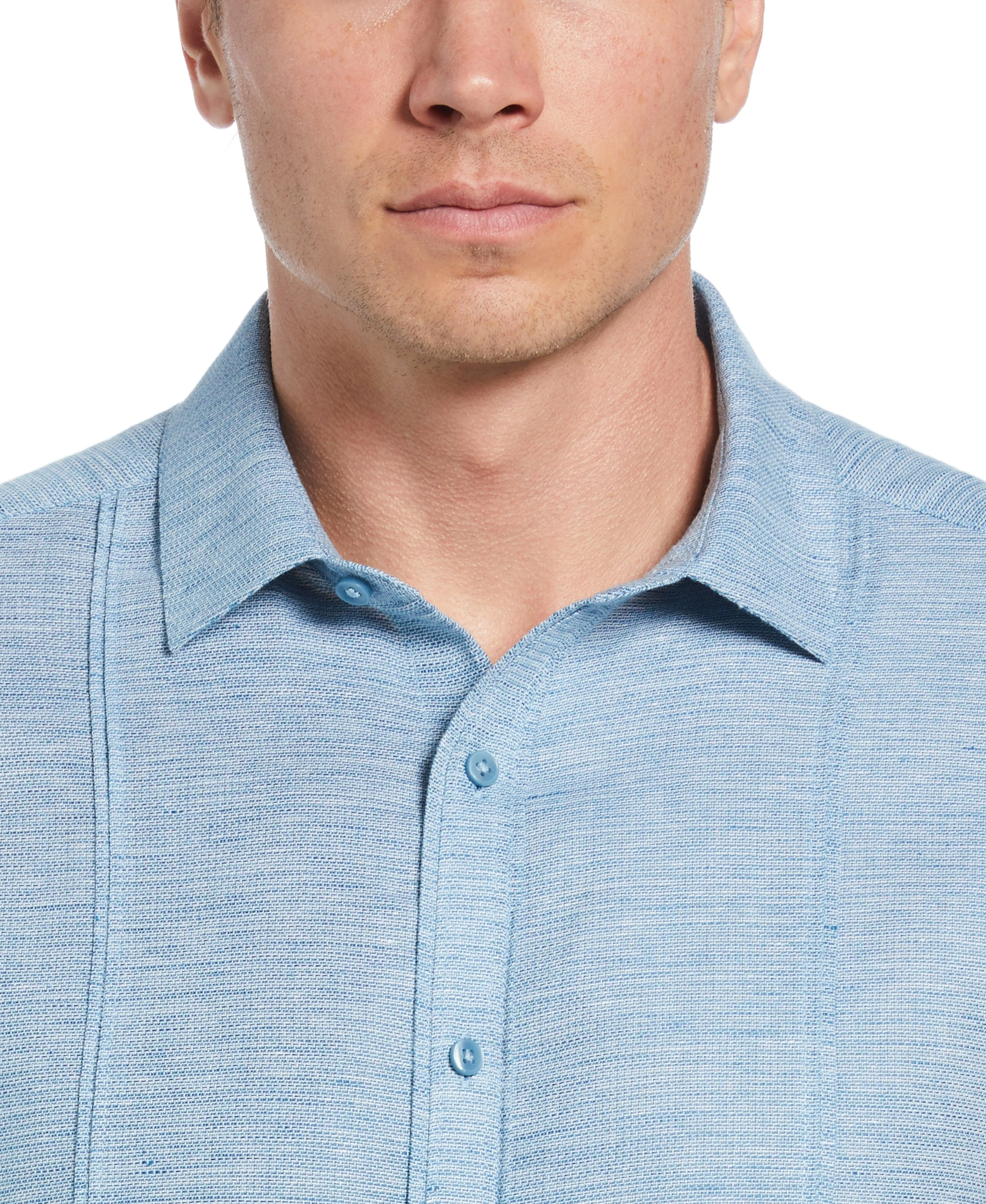 Linen Blend Tuck Panel Dobby Shirt sold by Cubavera product image thumbnail 3