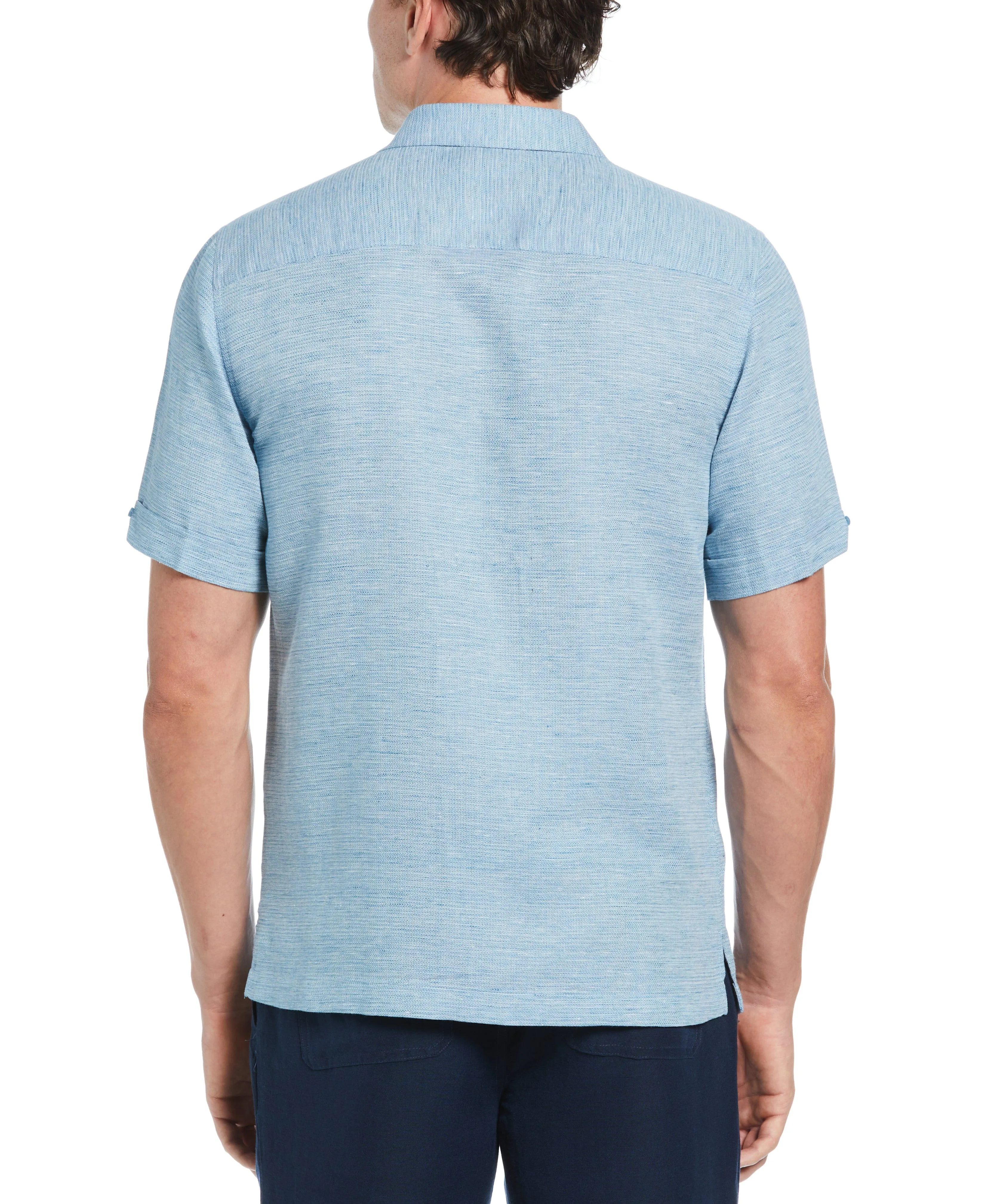 Linen Blend Tuck Panel Dobby Shirt sold by Cubavera product image thumbnail 2