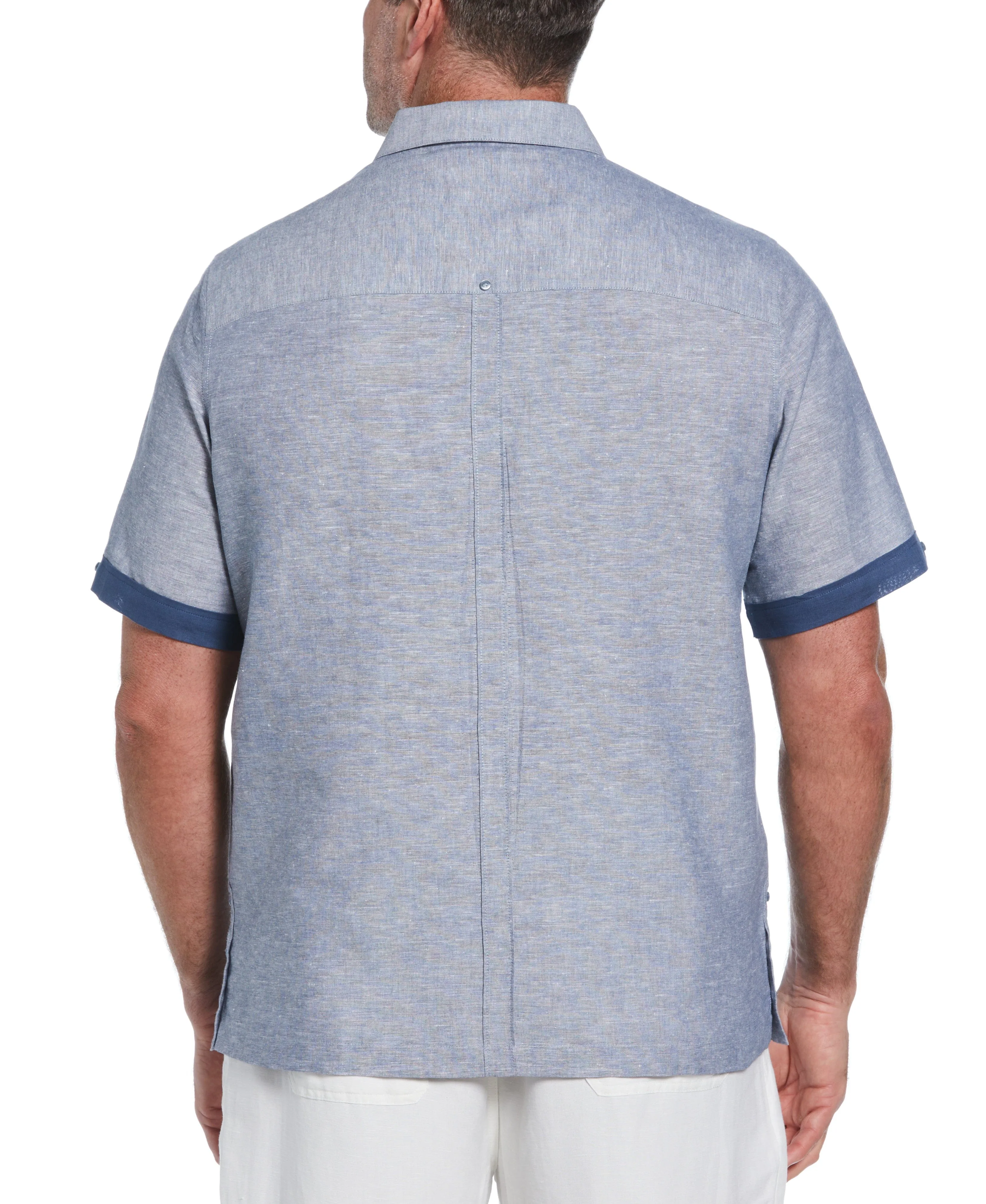 Big & Tall Linen Blend Cross Dye Guayabera Shirt sold by Cubavera product image thumbnail 2