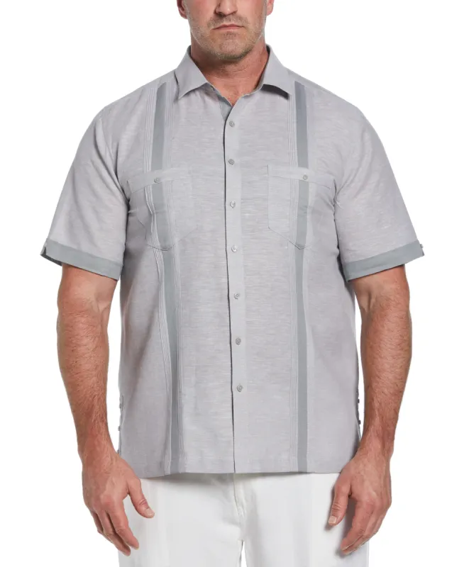Big & Tall Linen Blend Cross Dye Guayabera Shirt sold by Cubavera