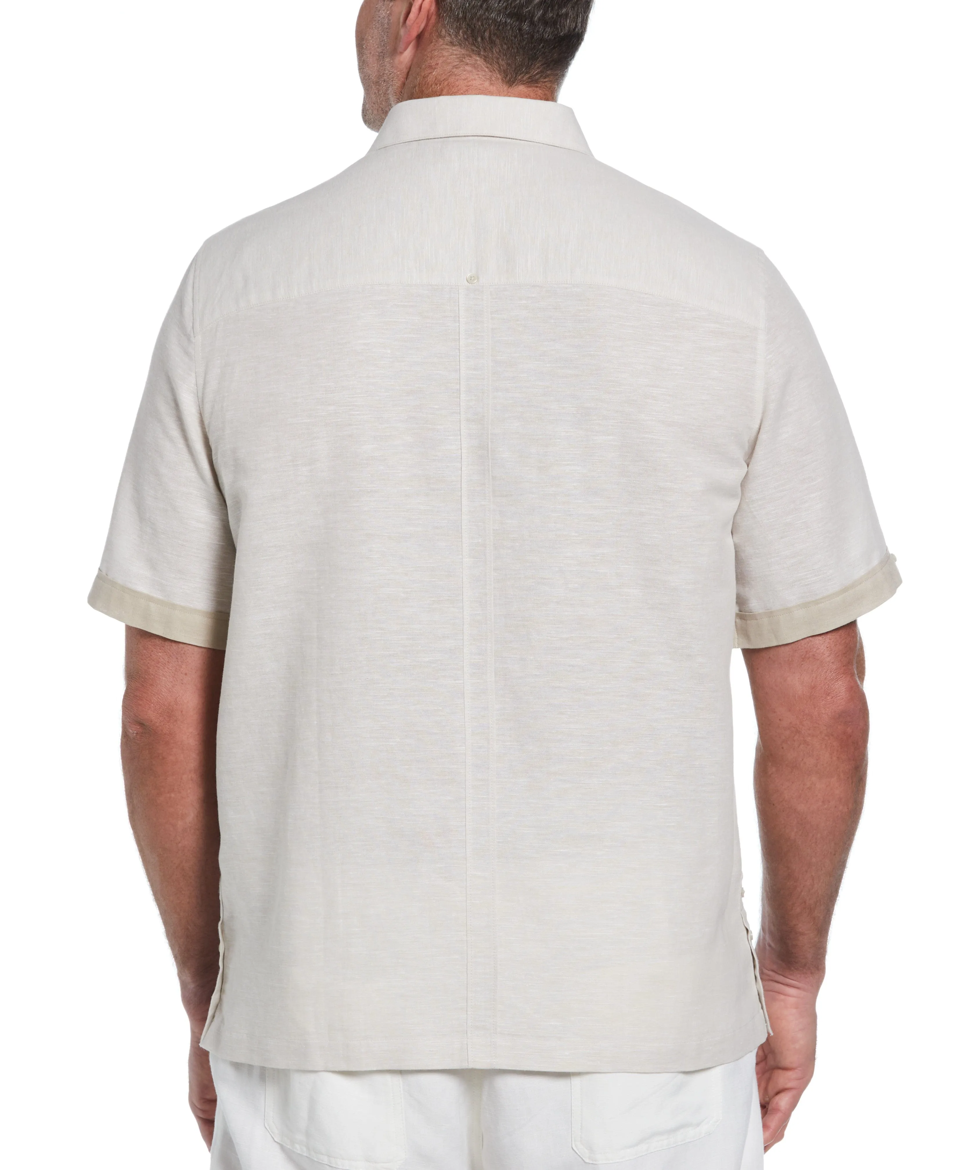 Big & Tall Linen Blend Cross Dye Guayabera Shirt sold by Cubavera product image thumbnail 2