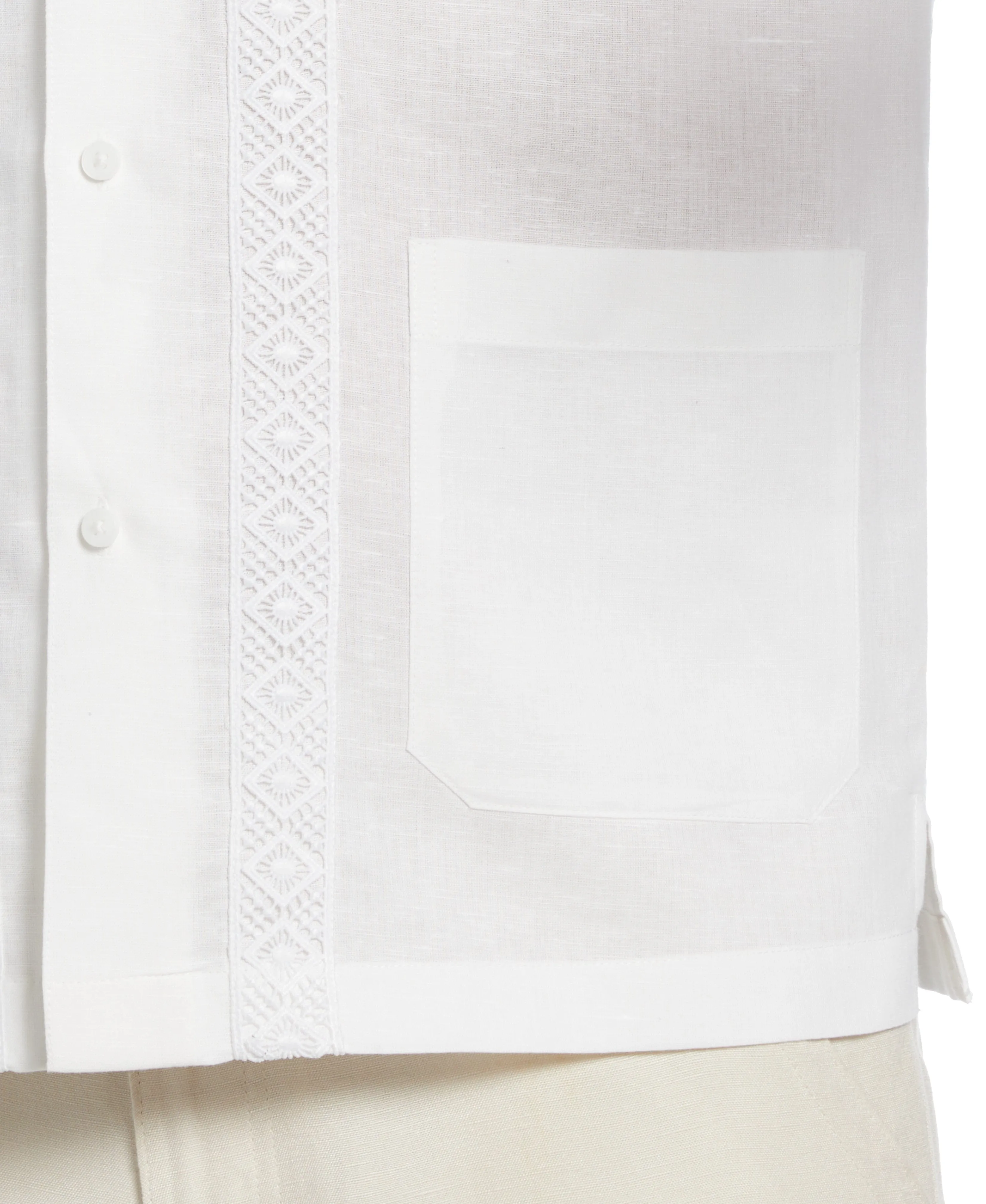 Linen-Blend Applique Panel Guayabera Shirt sold by Cubavera product image thumbnail 5