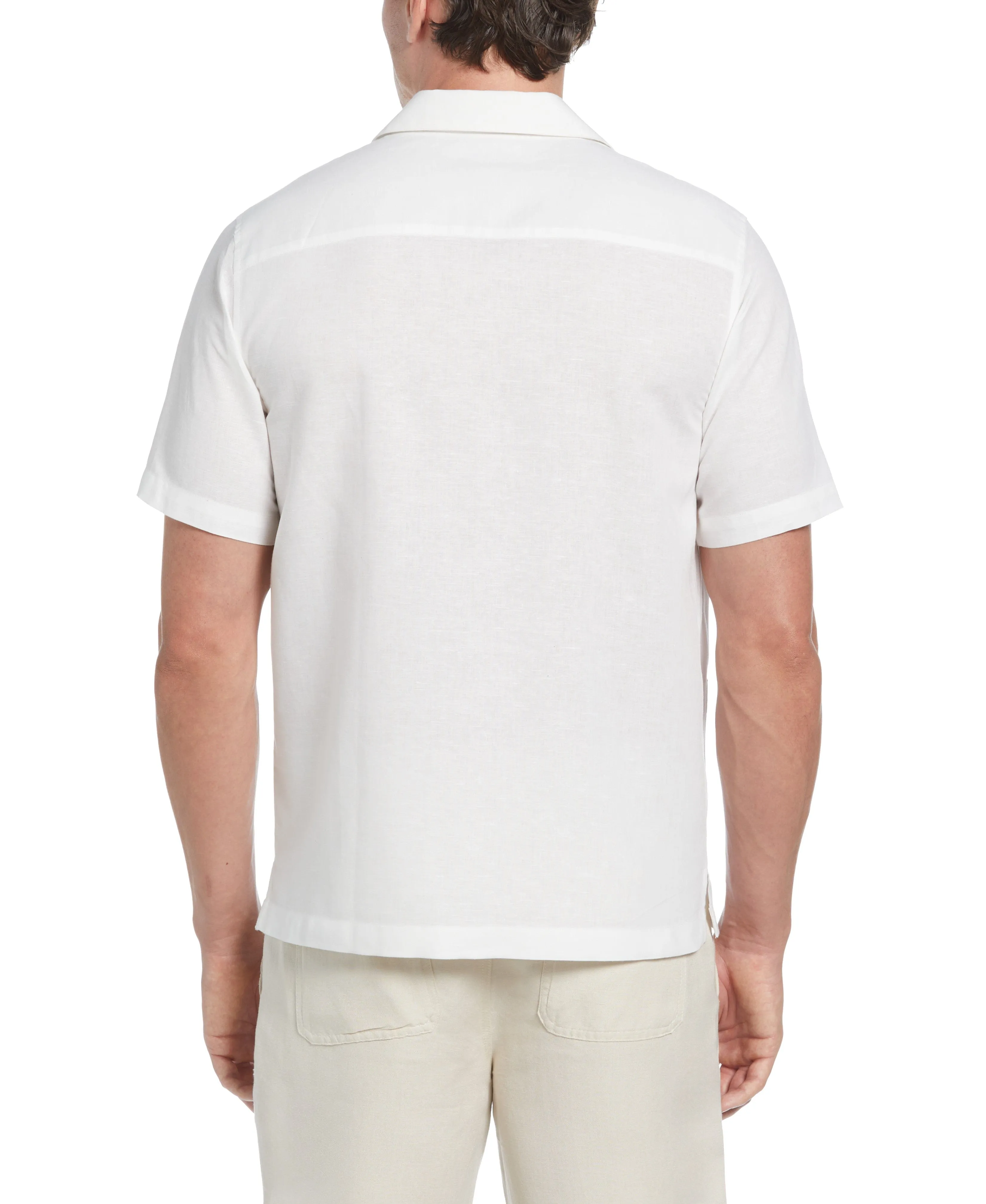 Linen-Blend Applique Panel Guayabera Shirt sold by Cubavera product image thumbnail 2