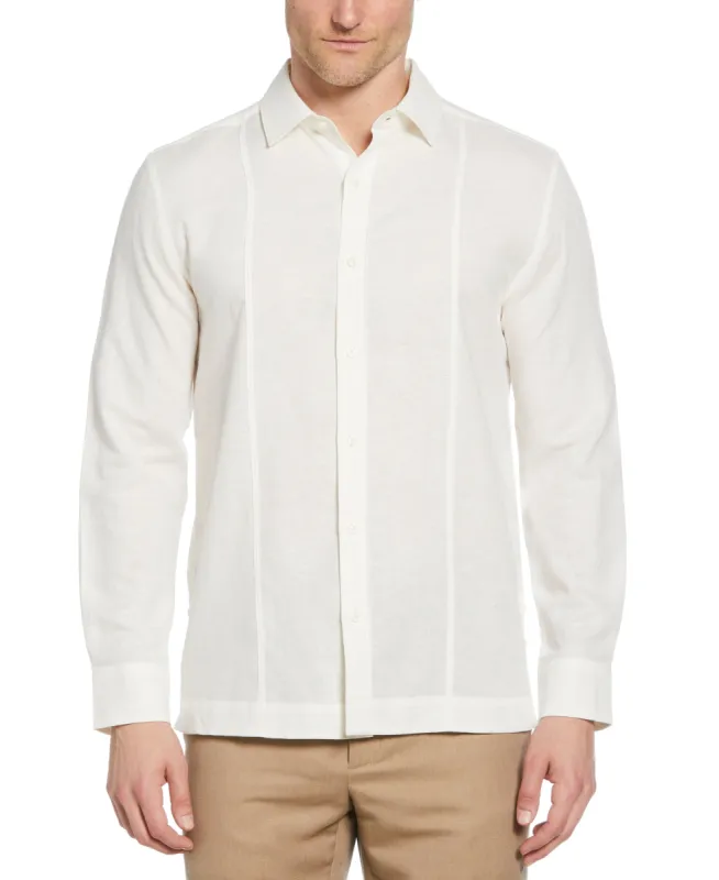 Linen-Blend Pintucks Guayabera Shirt sold by Cubavera