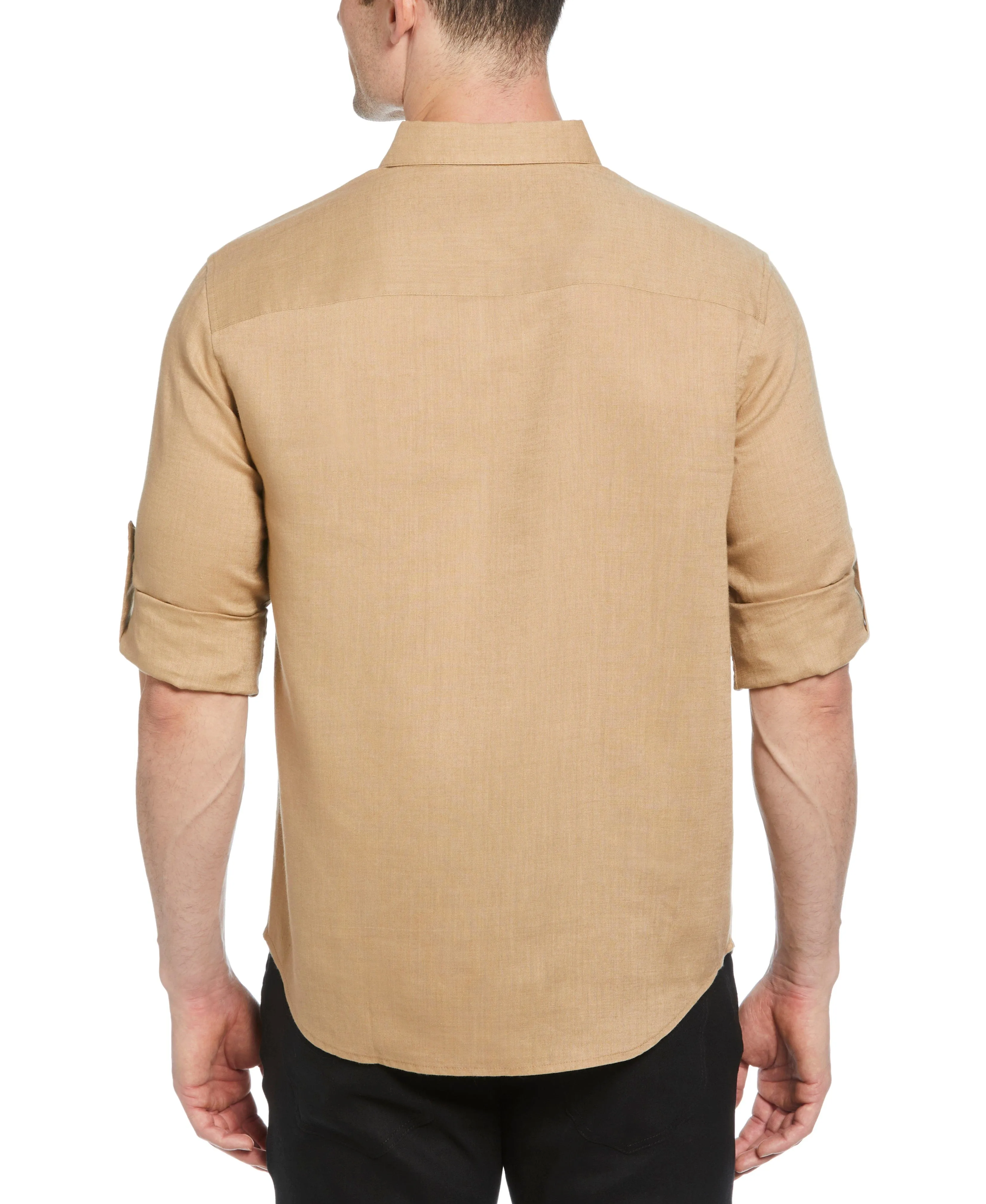 Travelselect™ Linen-Blend Rolled Sleeve Shirt sold by Cubavera product image thumbnail 5