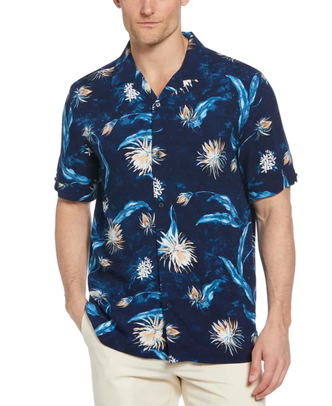 Floral Print Cuban Collar Shirt sold by Cubavera