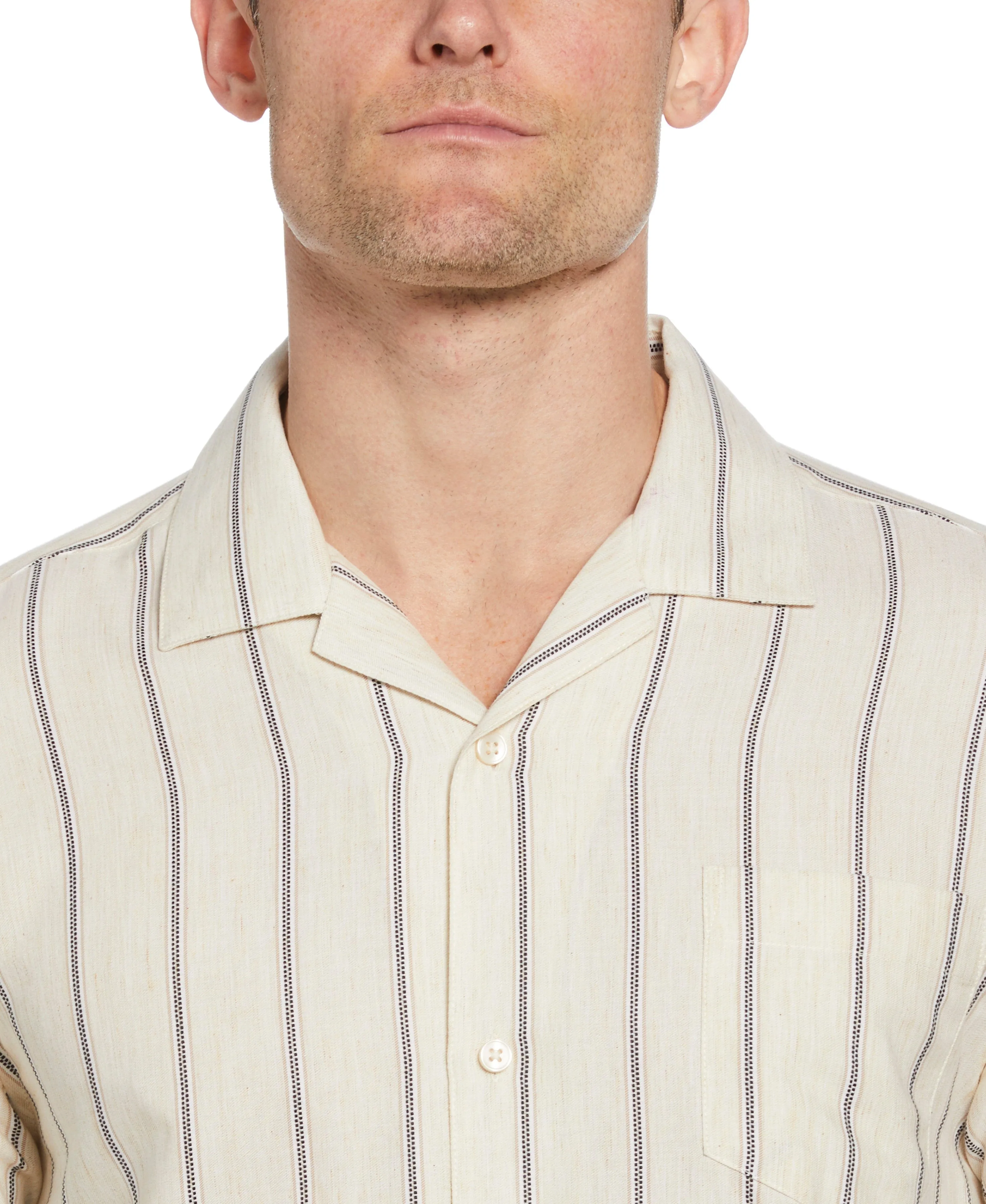 Space-Dyed Dobby Stripe Shirt sold by Cubavera product image thumbnail 3