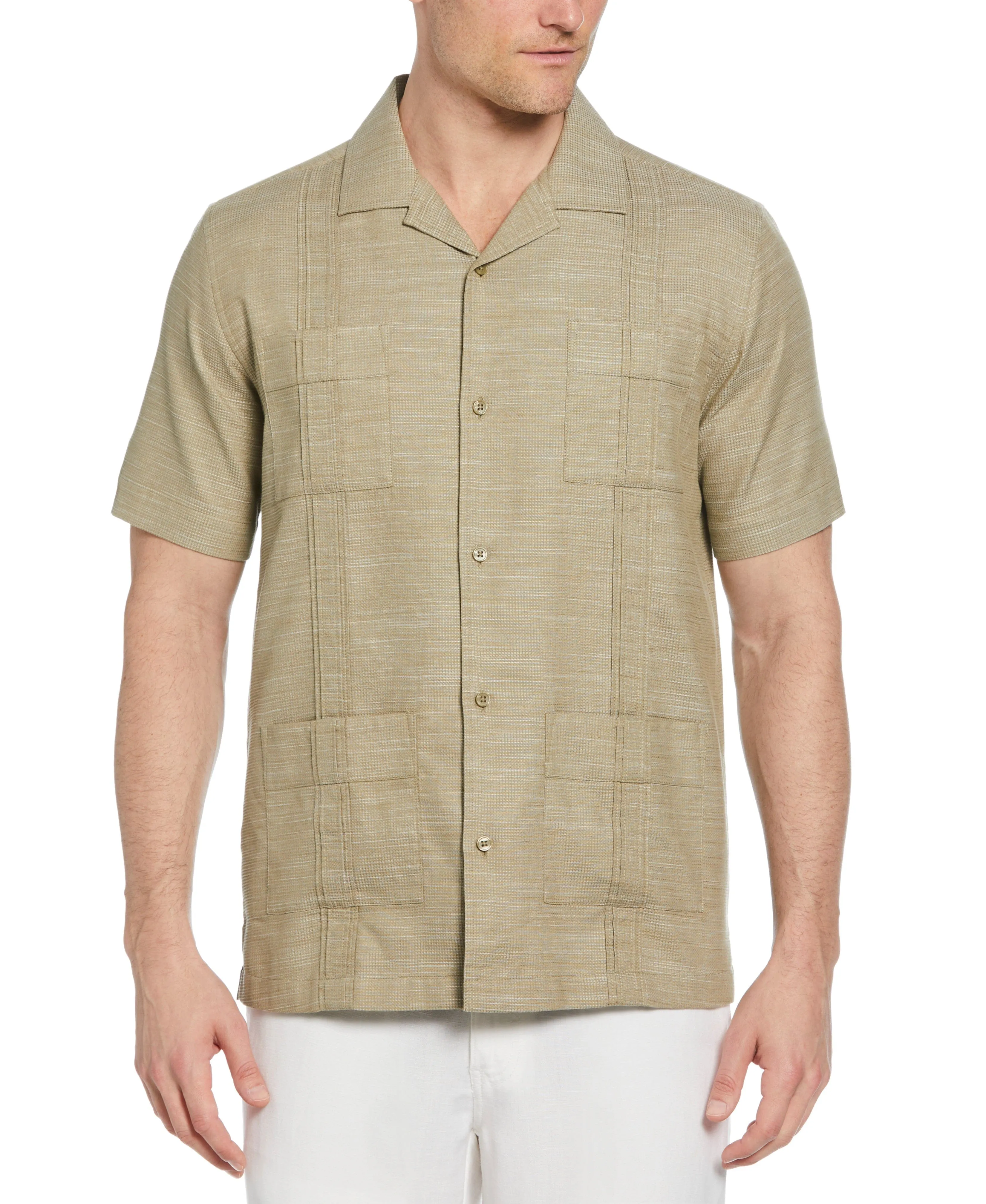 Gauze Textured Guayabera Shirt sold by Cubavera