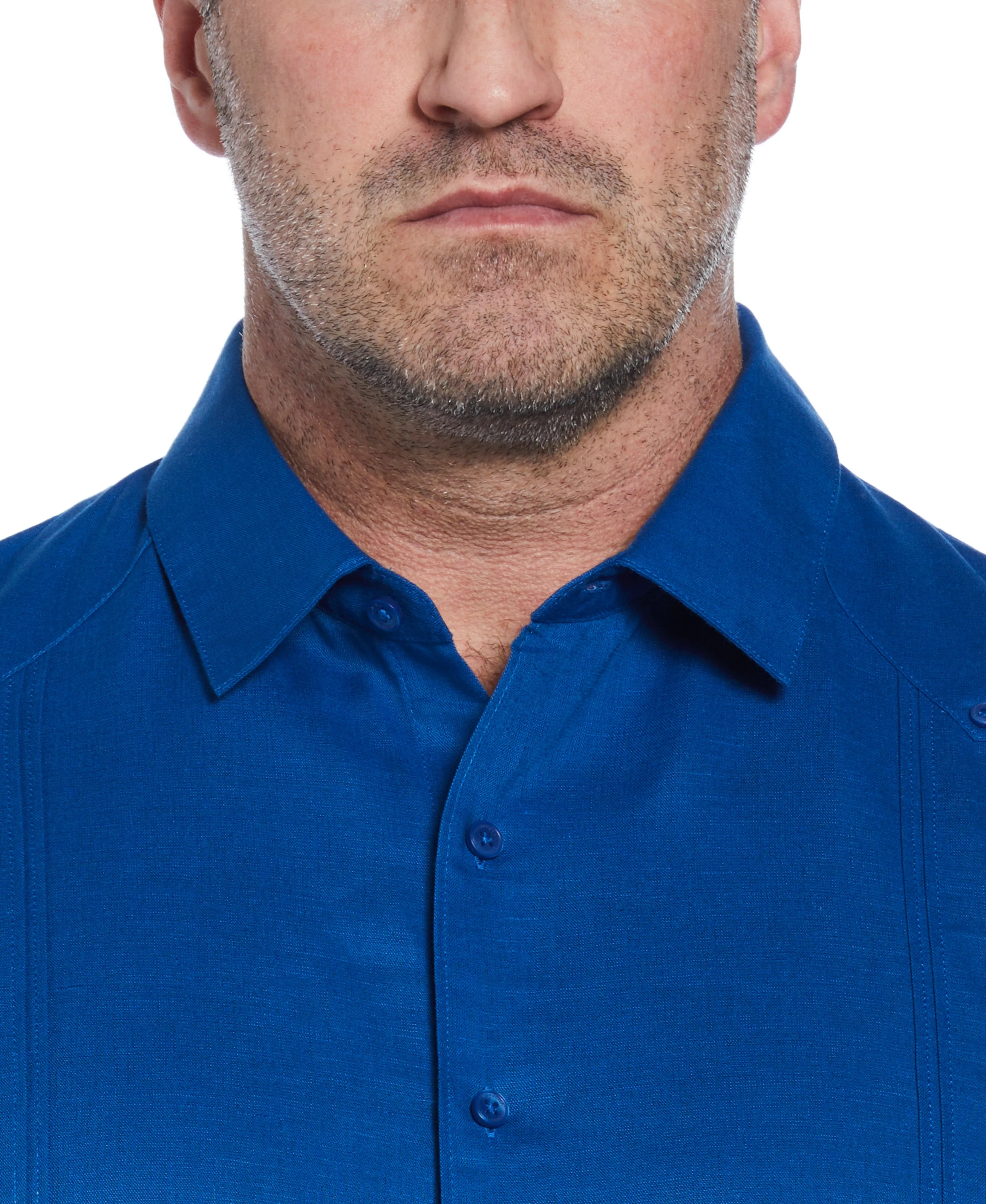 Big & Tall Linen Blend No Pocket Guayabera Shirt sold by Cubavera product image thumbnail 3