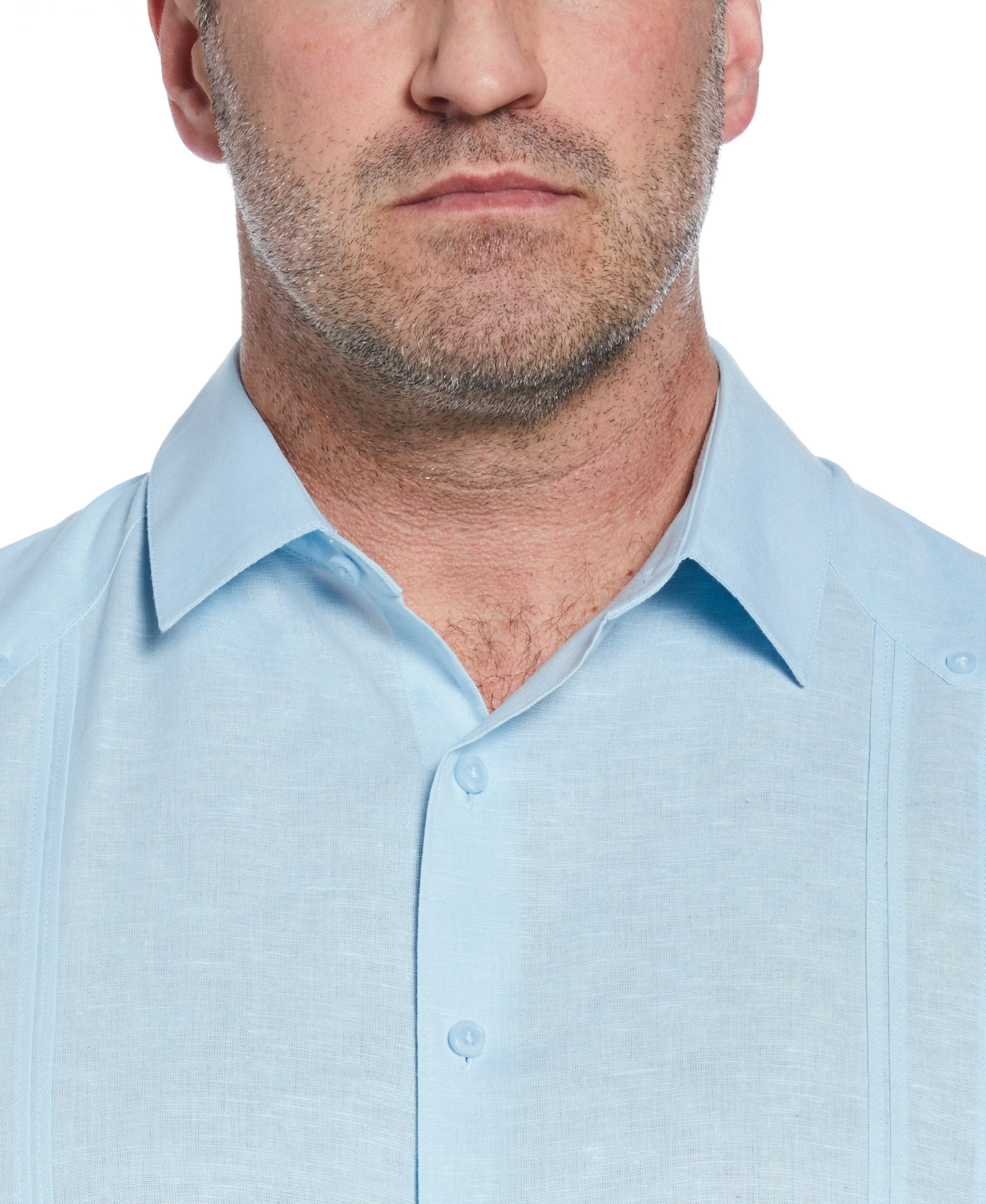 Big & Tall Linen Blend No Pocket Guayabera Shirt sold by Cubavera product image thumbnail 3