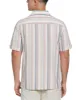 Linen Blend Striped Panel Shirt sold by Cubavera